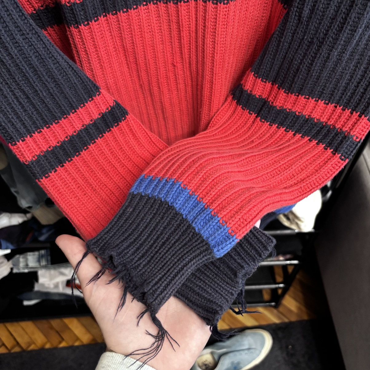 Vintage Last Drop‼️Vintage 80’s Distressed Burberry sweater knit Size US L / EU 52-54 / 3 - 4 Thumbnail
