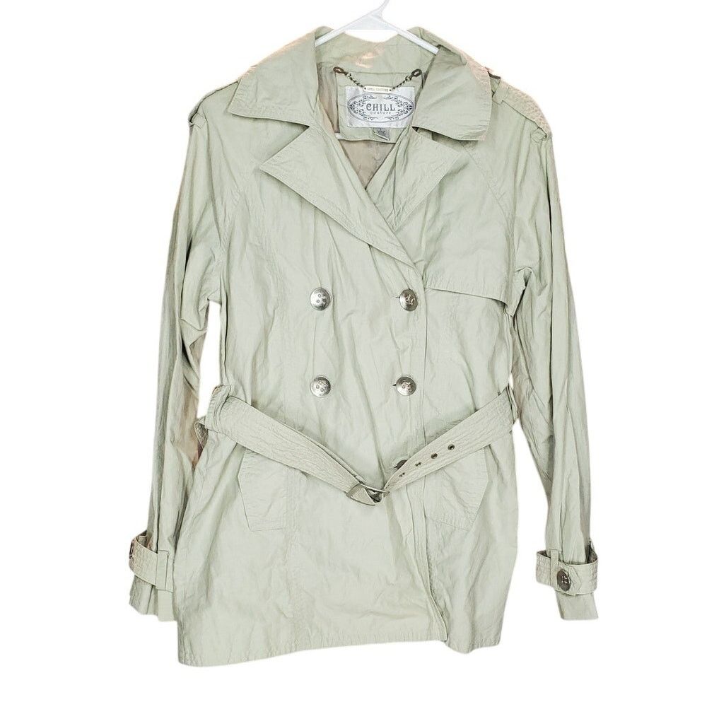 Other Chill Couture Beige Double Breasted Trench Coat Size L Size L / US 10 / IT 46 - 1 Thumbnail