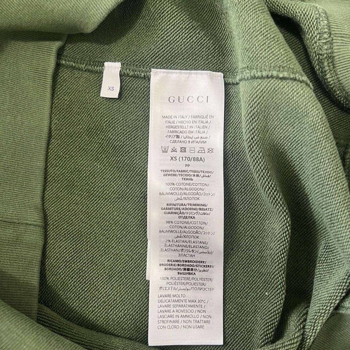 Gucci GUCCI 2025 Logo Embroidery Green Oversized Hoodie Size US XS / EU 42 / 0 - 4 Thumbnail
