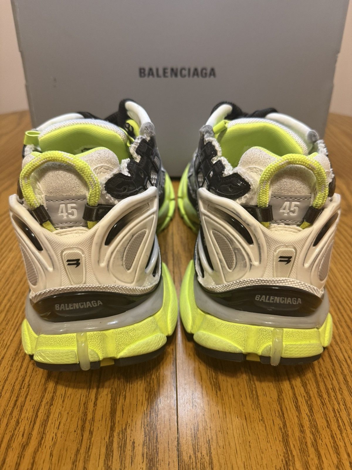 Balenciaga Balenciaga Runner Sneaker (White/Black/Fluo Yellow) Size US 12 / EU 45 - 5 Thumbnail
