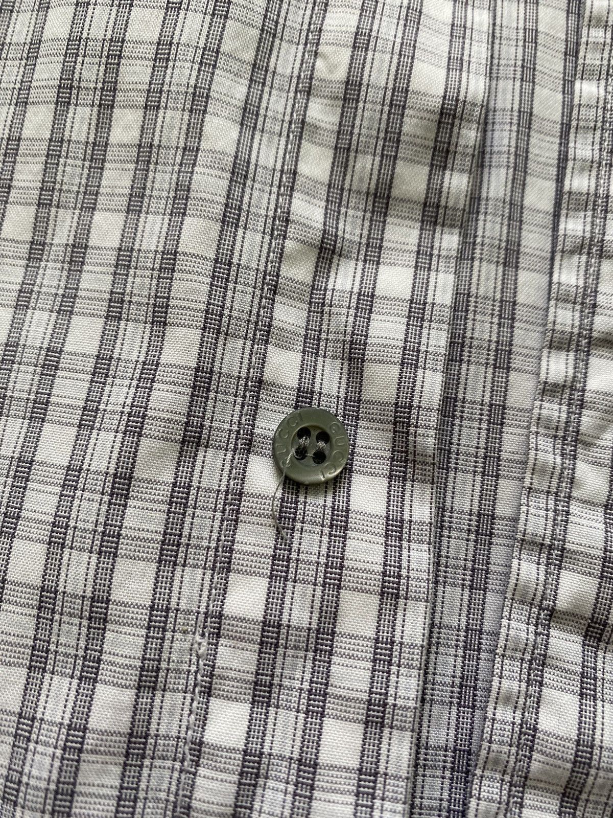 Designer × Gucci × Vintage Gucci Fitted Check Button Up Shirt Size 16 Size US M / EU 48-50 / 2 - 10 Thumbnail