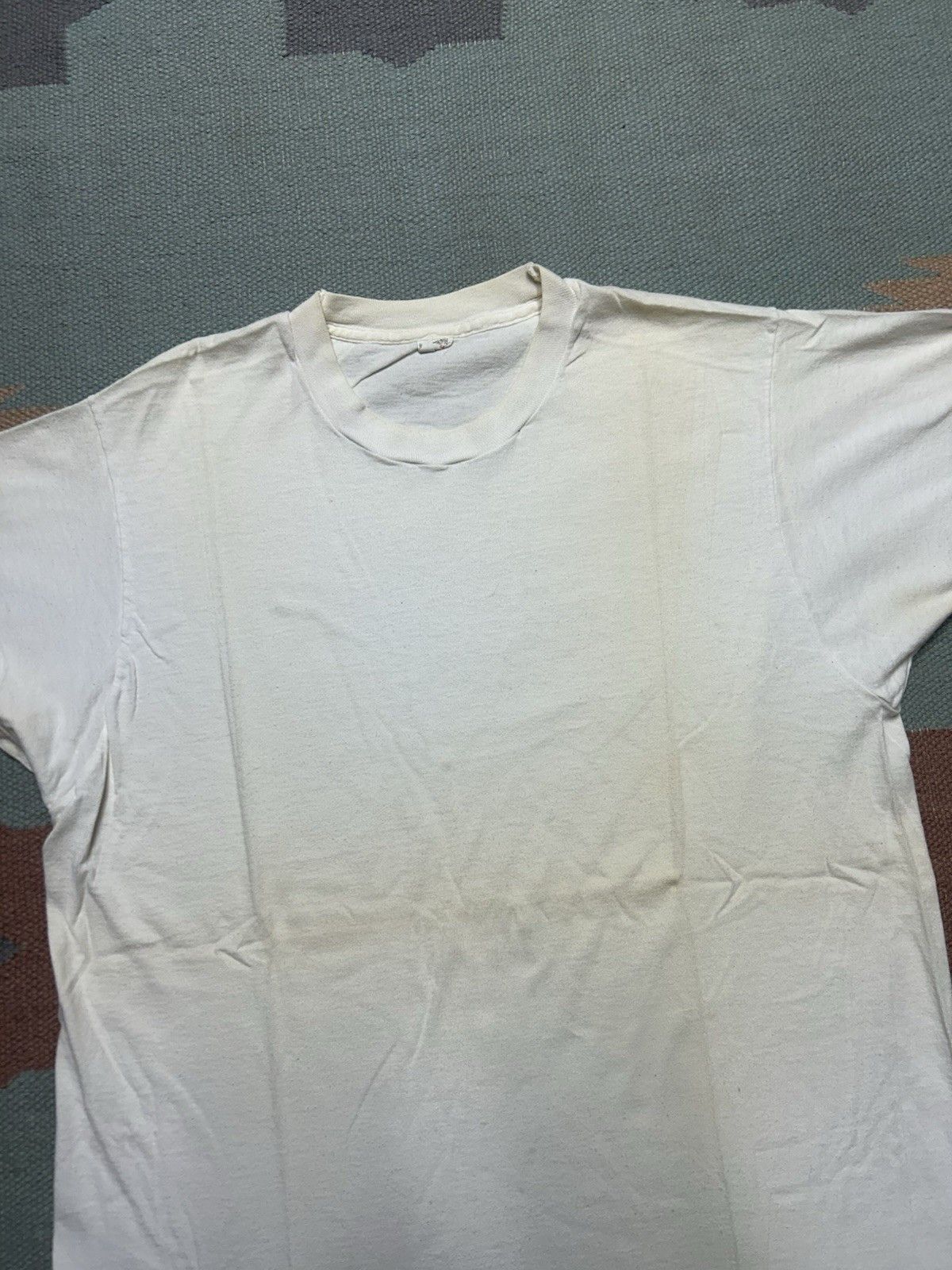 Vintage Vintage 70s blank white t shirt fruit of the loom cotton L Size US L / EU 52-54 / 3 - 4 Thumbnail