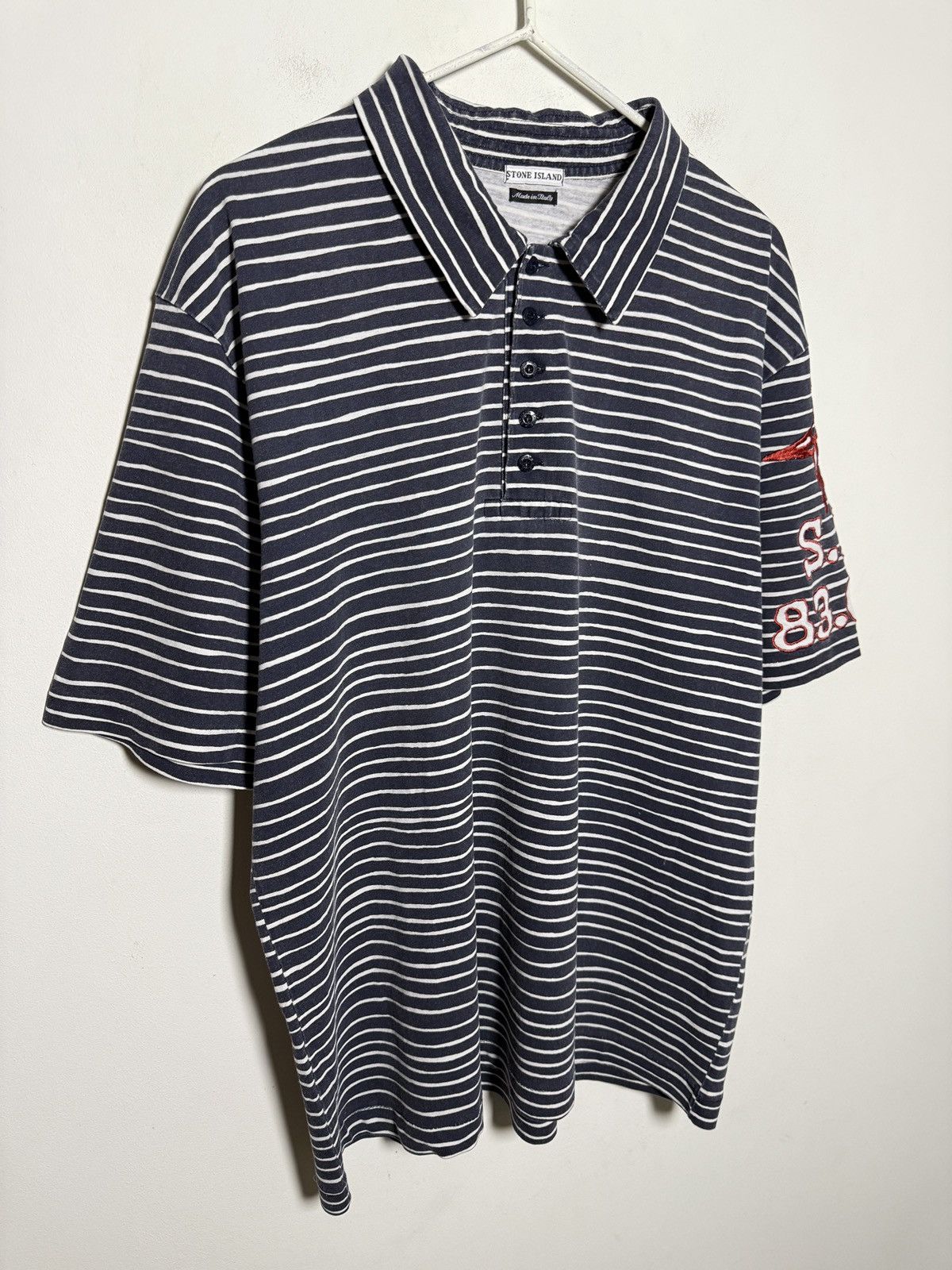 Stone Island stone island y2k striped polo Size US L / EU 52-54 / 3 - 5 Thumbnail