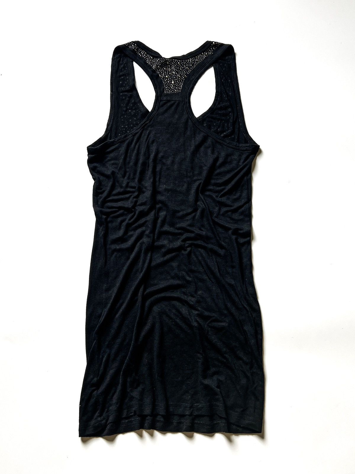 Japanese Brand b.r.u.s.h. Metallic Rhinestone Studded Tank Top Y2K Grunge Size M / US 6-8 / IT 42-44 - 7 Thumbnail