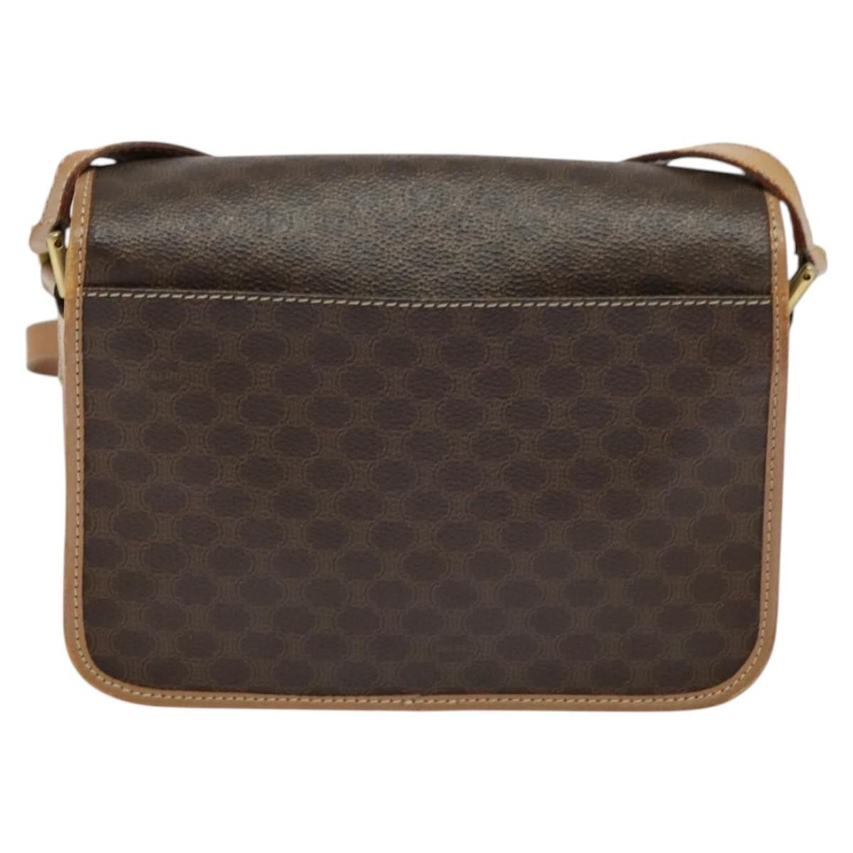Celine CELINE Macadam Canvas Circle Shoulder Bag Pvc Leather Brown Size ONE SIZE - 3 Thumbnail