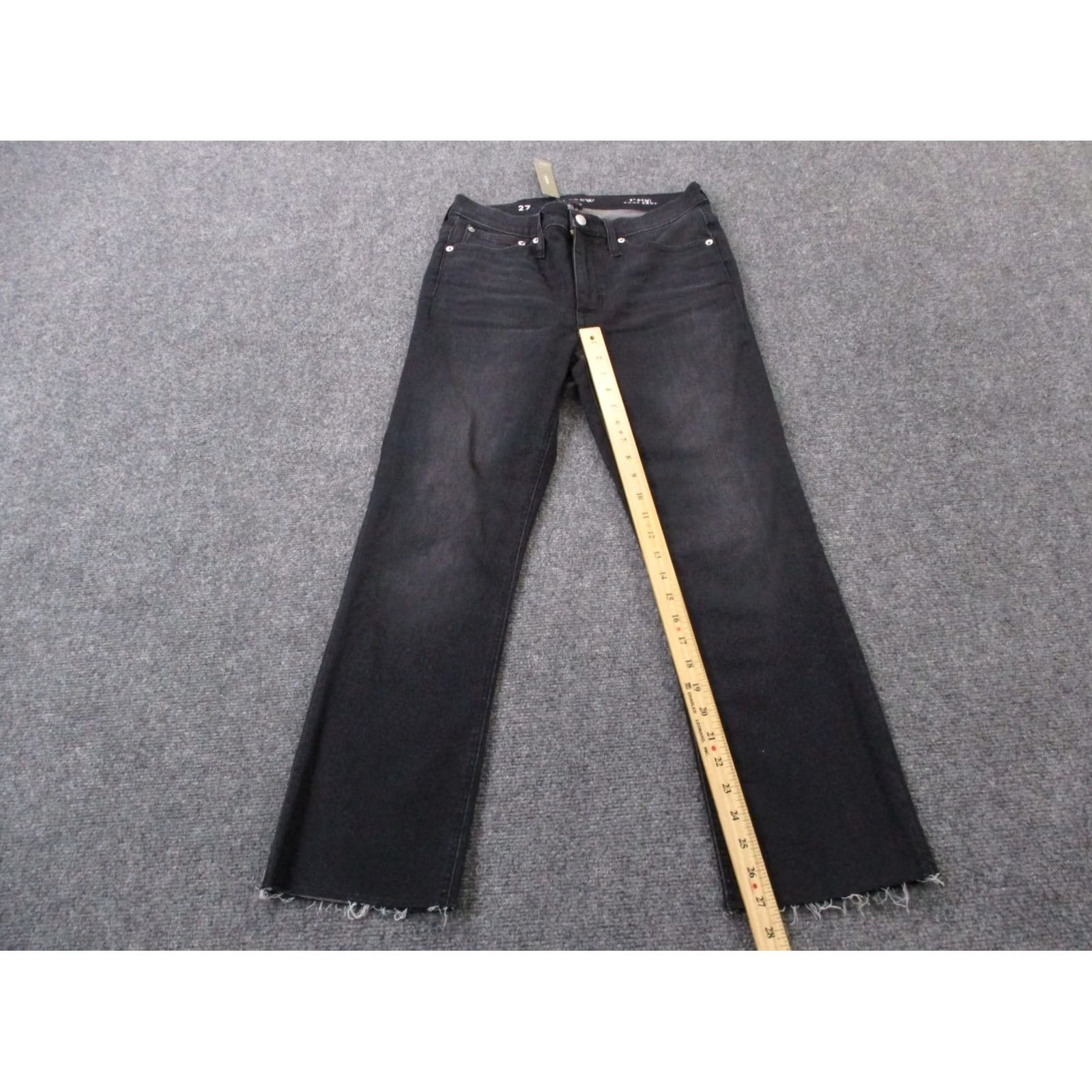 J.Crew J.CREW Jeans Womens 27 Black Denim Demi Boot Crop Frayed Stretch NEW Jeans Women 27 Black Denim Bootcut Modern Size 28" / US 6 / IT 42 - 3 Thumbnail