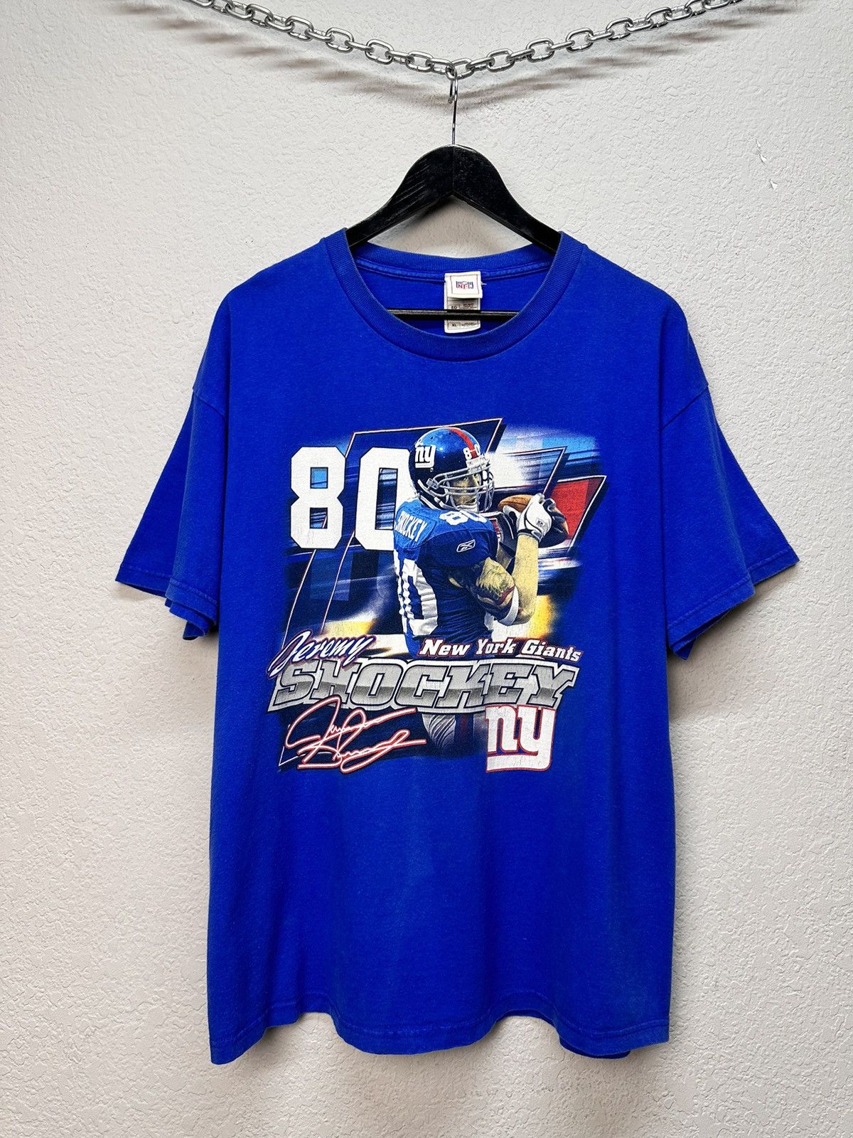 Jerzees FRAMED Autographed JEREMY SHOCKEY New York Blue Jersey Size US XL / EU 56 / 4 - 1 Thumbnail