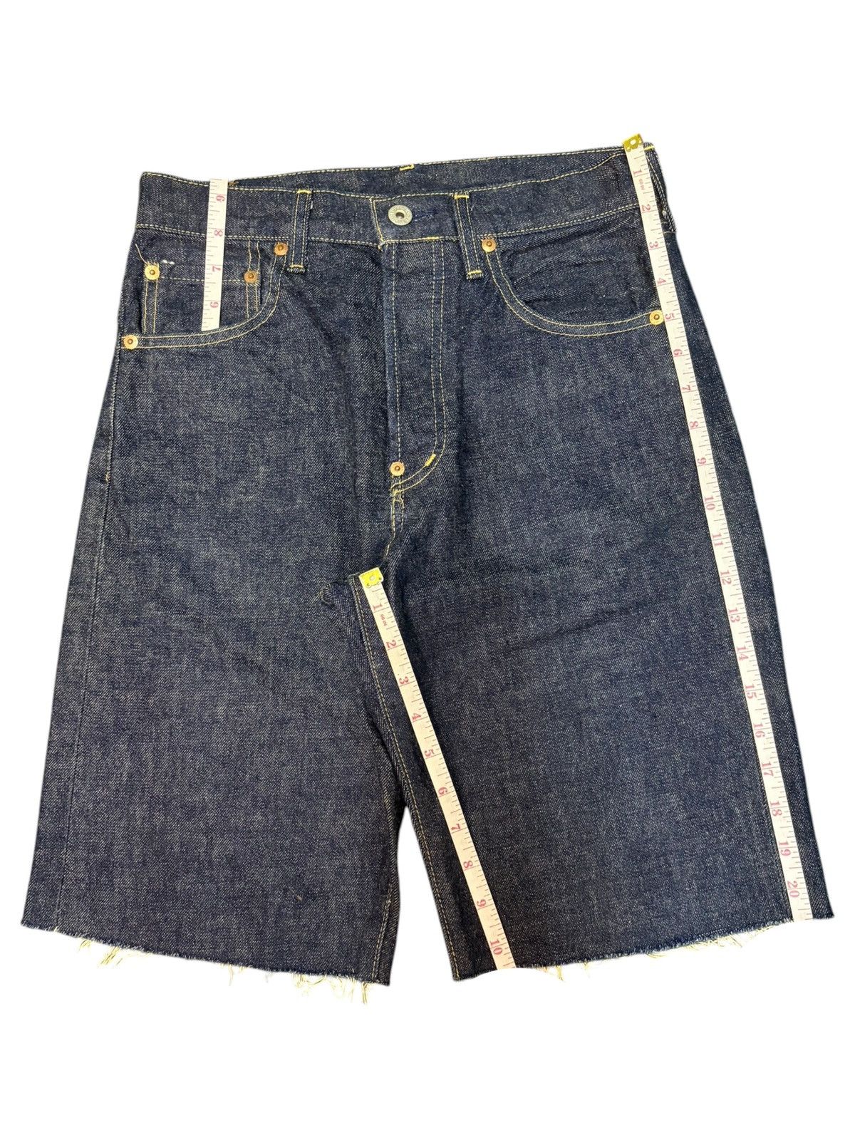 Levi's Vintage 90s Levis 702 Big E Selvedge Buckle Back Jean Shorts Size US 28 / EU 44 - 7 Thumbnail