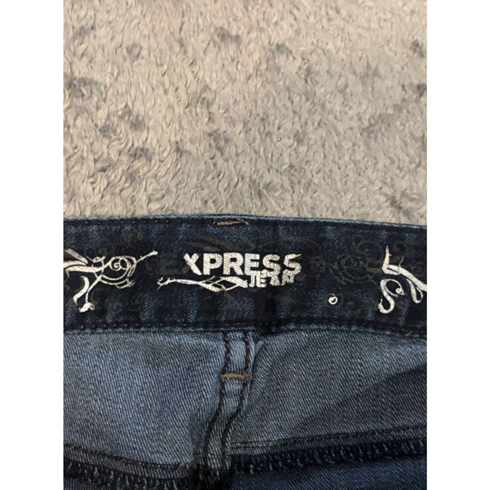 Express VINTAGE? No. Express Jeans Womens 0S Low Rise Dark Wash Blue Denim Skinny Stretch Casual Size 25" / US 0 / IT 36 - 2 Thumbnail