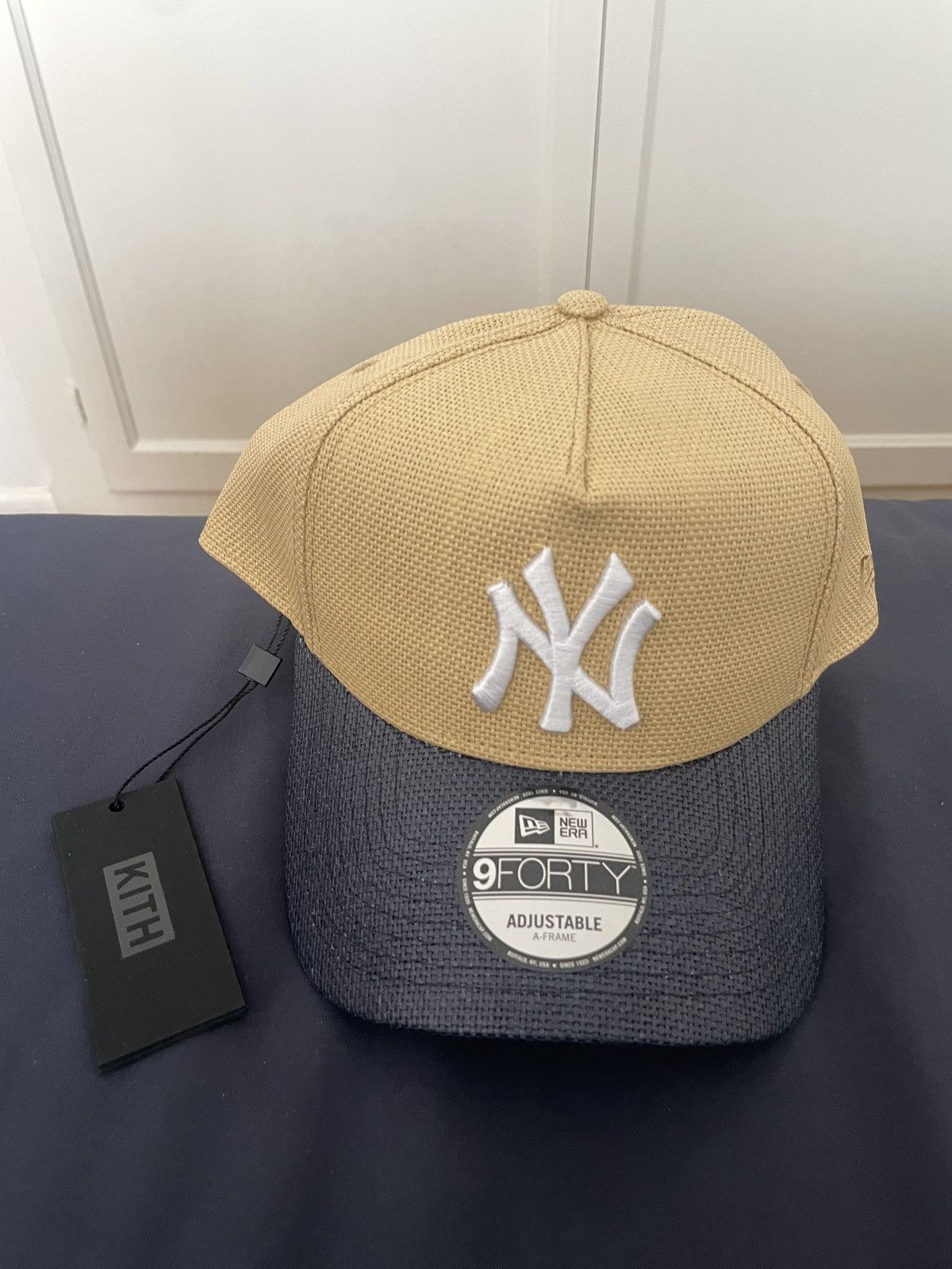 Kith Kith New Era New York Yankees Raffia 9FORTY A Frame Snapback | Grailed