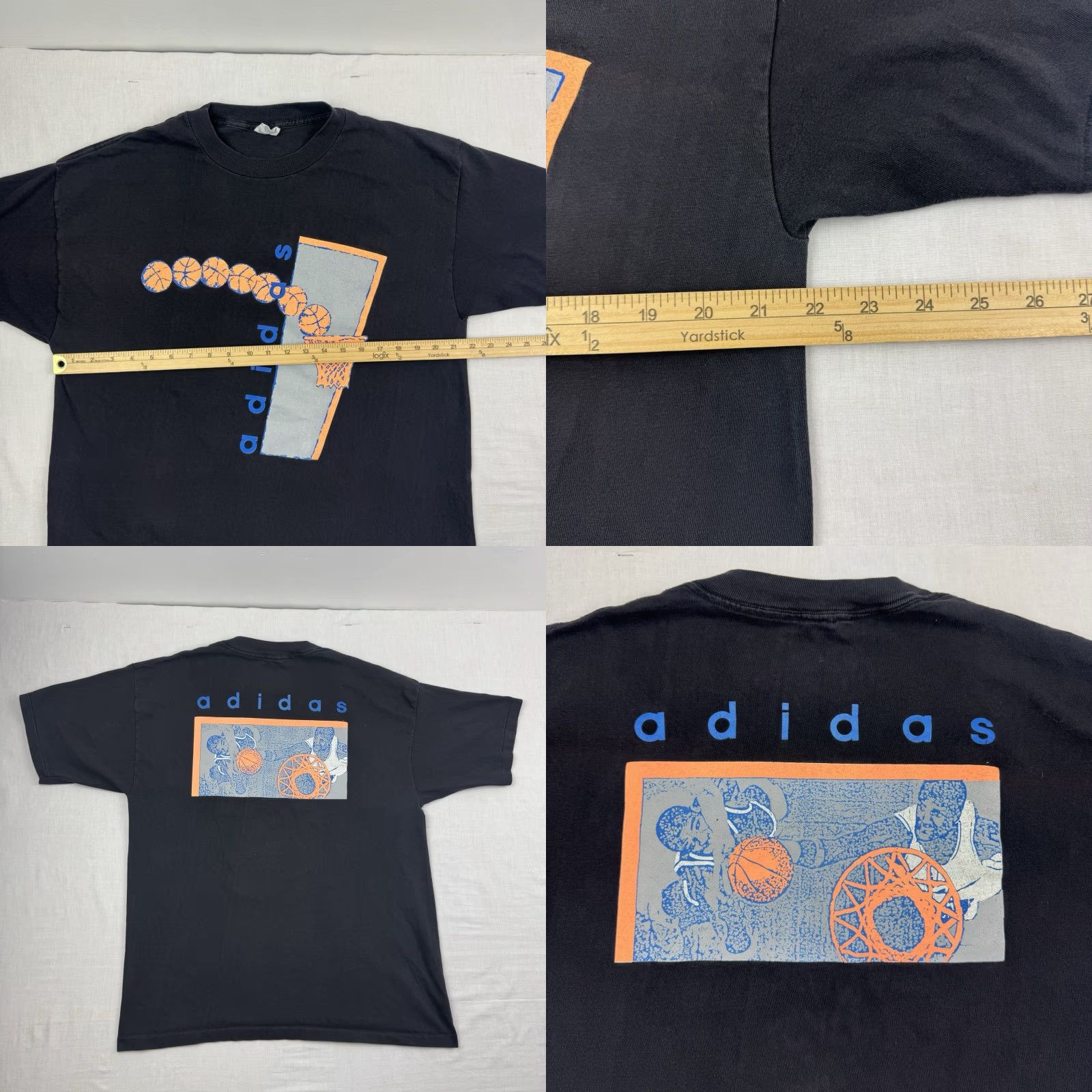 Adidas VINTAGE adidas T-Shirt Men L Black Graphic 80s USA Basketball Shirt Adult Large Regular Fit Mens Size US L / EU 52-54 / 3 - 8 Thumbnail