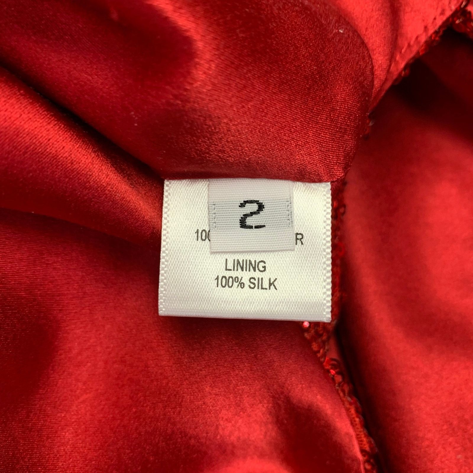 Prabal Gurung PRABAL GURUNG Size 2 Red Polyester Sequined Draped Dress Top Size XS / US 0-2 / IT 36-38 - 7 Thumbnail