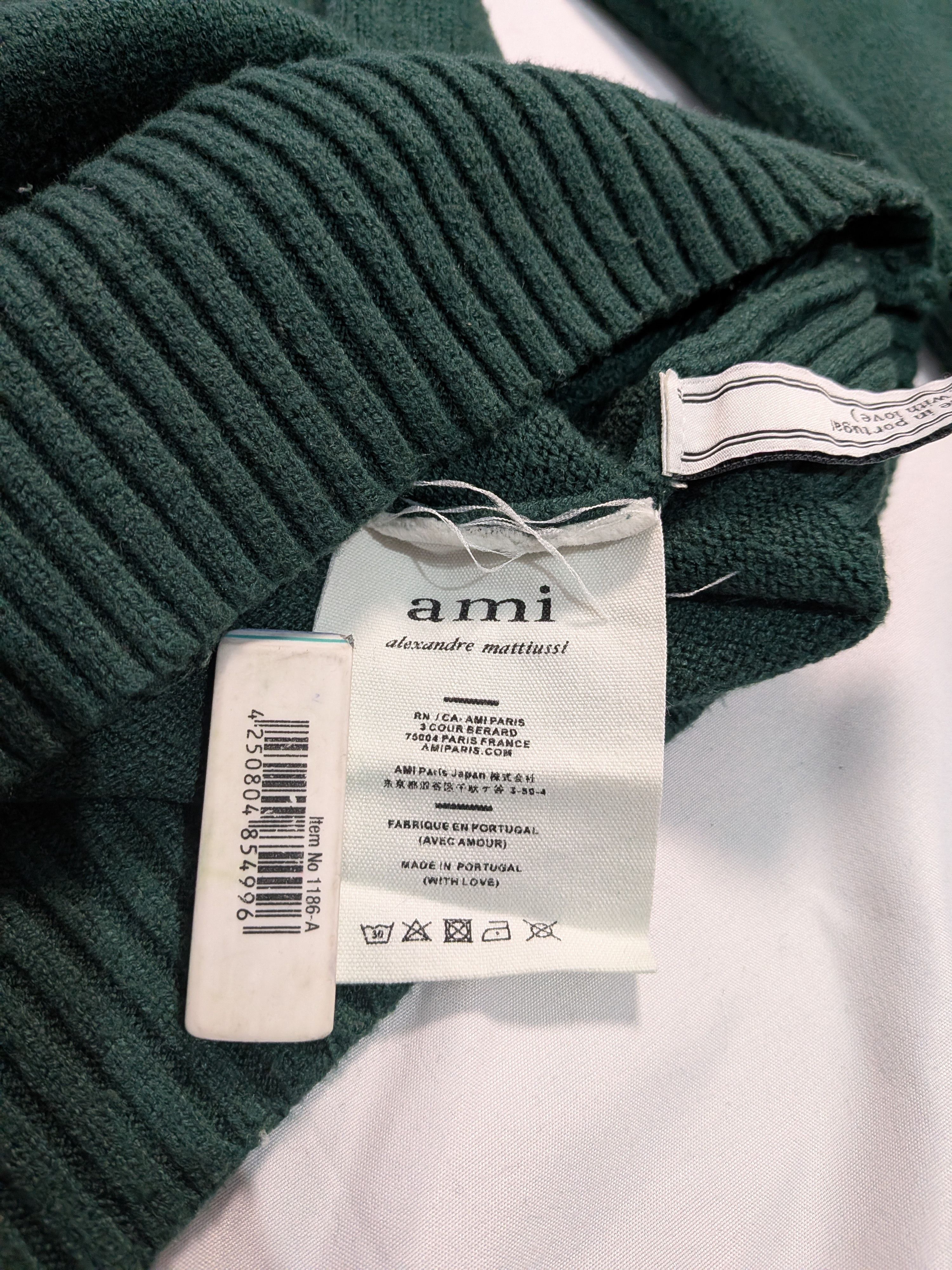 AMI Ami Paris Ami de Coeur Oversized Turtleneck Sweater Green XL Size US XL / EU 56 / 4 - 11 Thumbnail