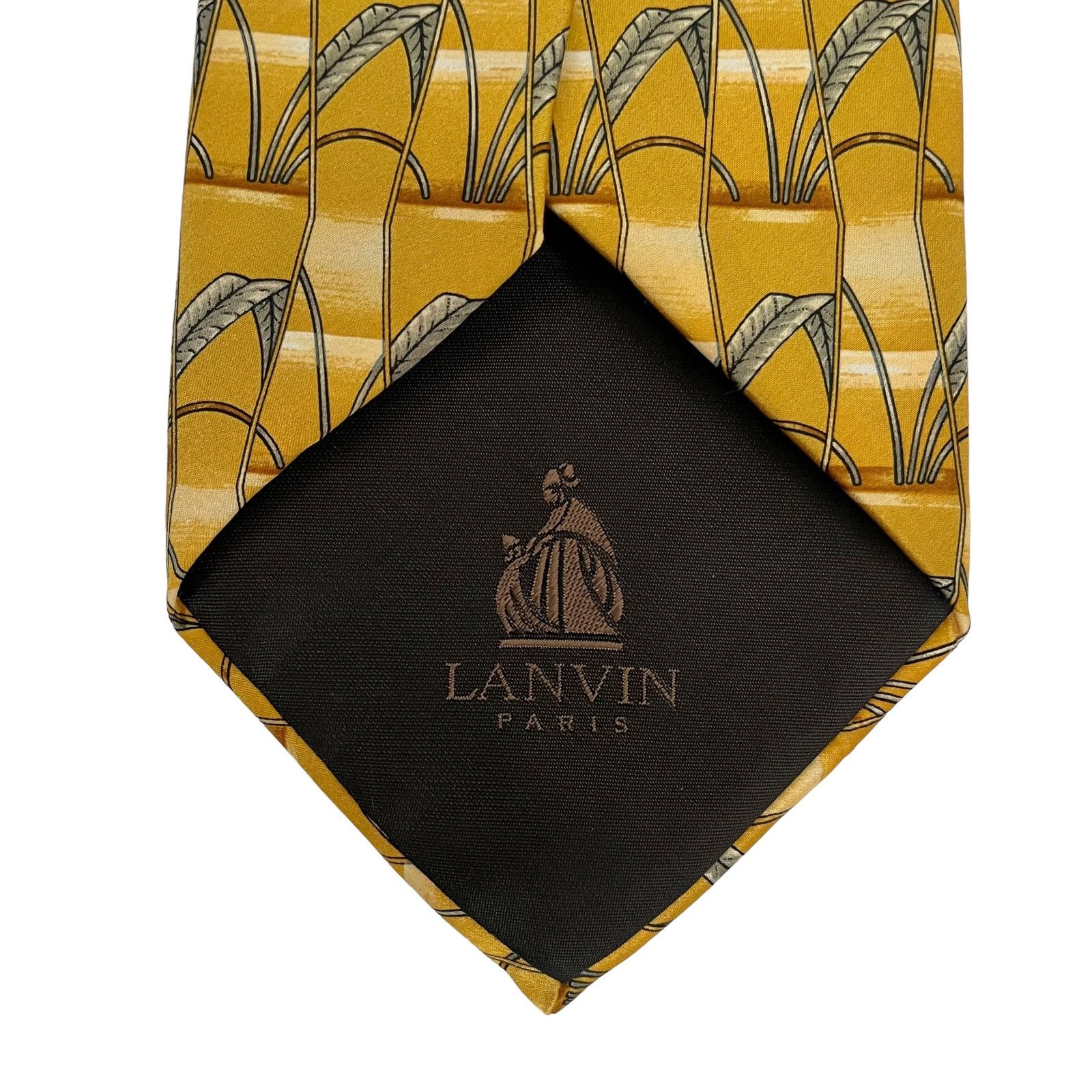 Lanvin Lanvin Paris Golden Yellow Geometric Pattern Print Silk Tie Size ONE SIZE - 6 Thumbnail
