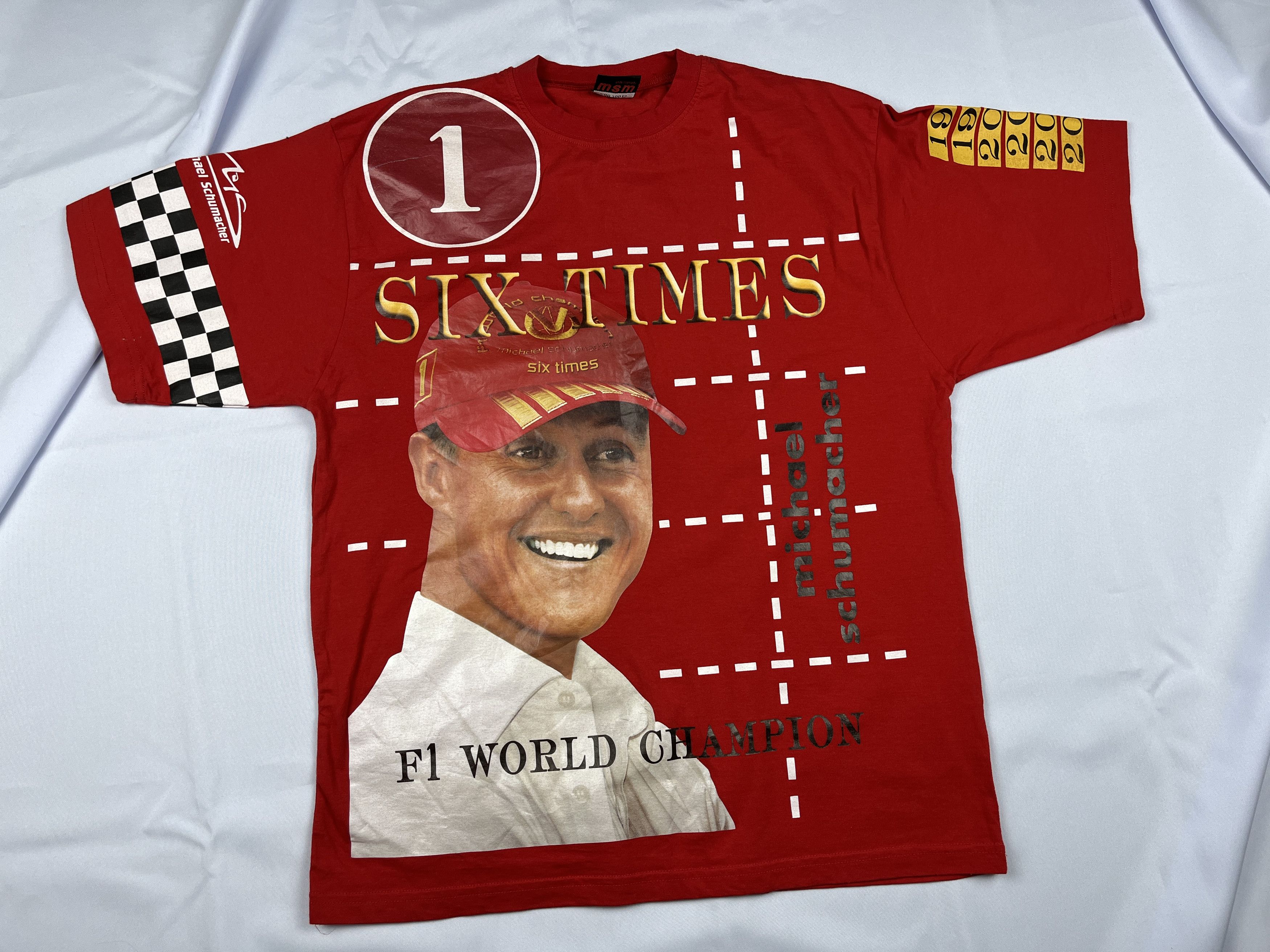 Formula 1 Michael Schumacher Six Times F1 World Champion 1994-2003 Tee Size US L / EU 52-54 / 3 - 2 Thumbnail
