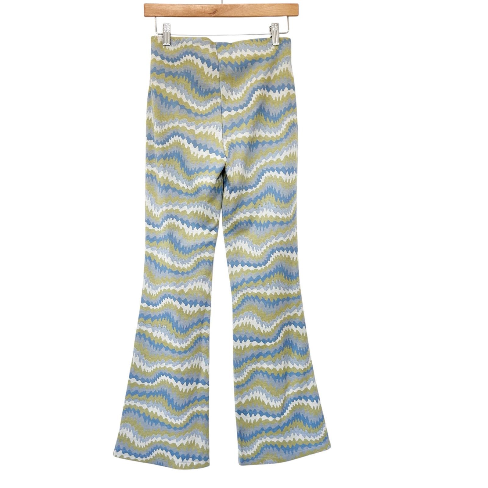 Urban Outfitters Urban Outfitters Green Blue Printed Bryn Flare Pants Sz S Size 27" / US 4 / IT 40 - 4 Thumbnail
