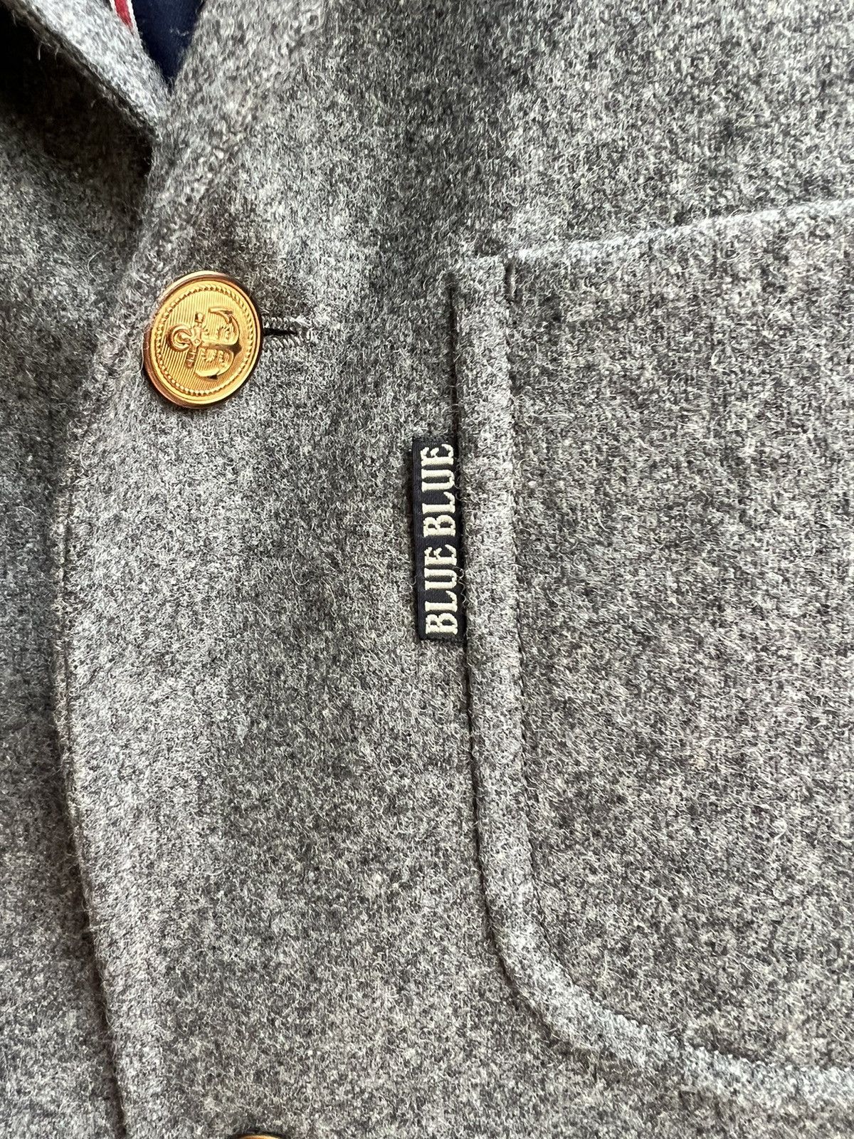Blue Blue Japan Vintage Blue Blue Japan Grey Wool Coat Blazer Jacket Size US M / EU 48-50 / 2 - 8 Thumbnail