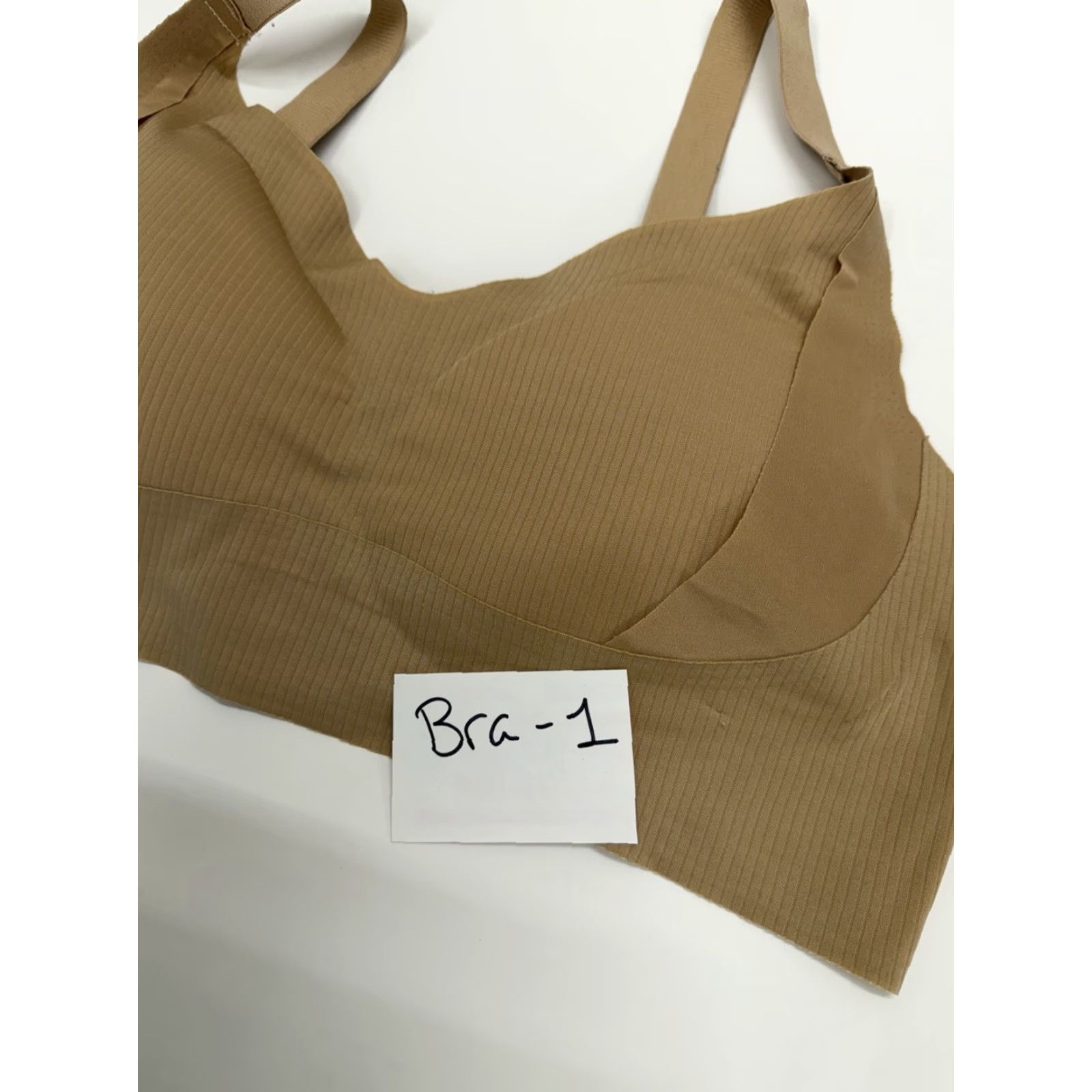 Vintage Unbranded WomensBra 5XL Tan Ribbed Wireless Padded Soft Adjustable Shirt Bra Womens 5XL Tan Ribbed Wireless Padded Adjustable Size ONE SIZE - 8 Thumbnail