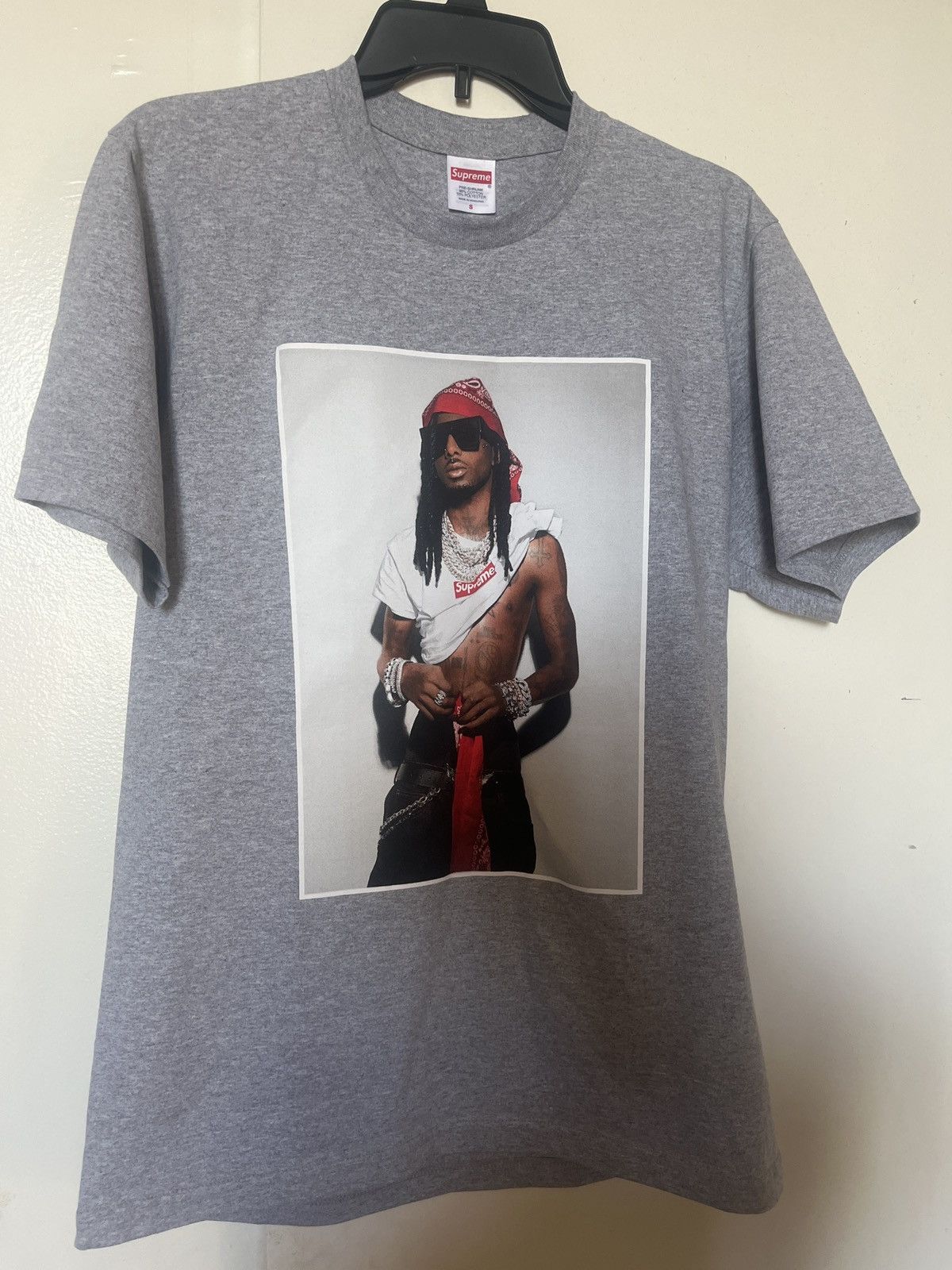 Supreme supreme playboi carti tee grey | Grailed