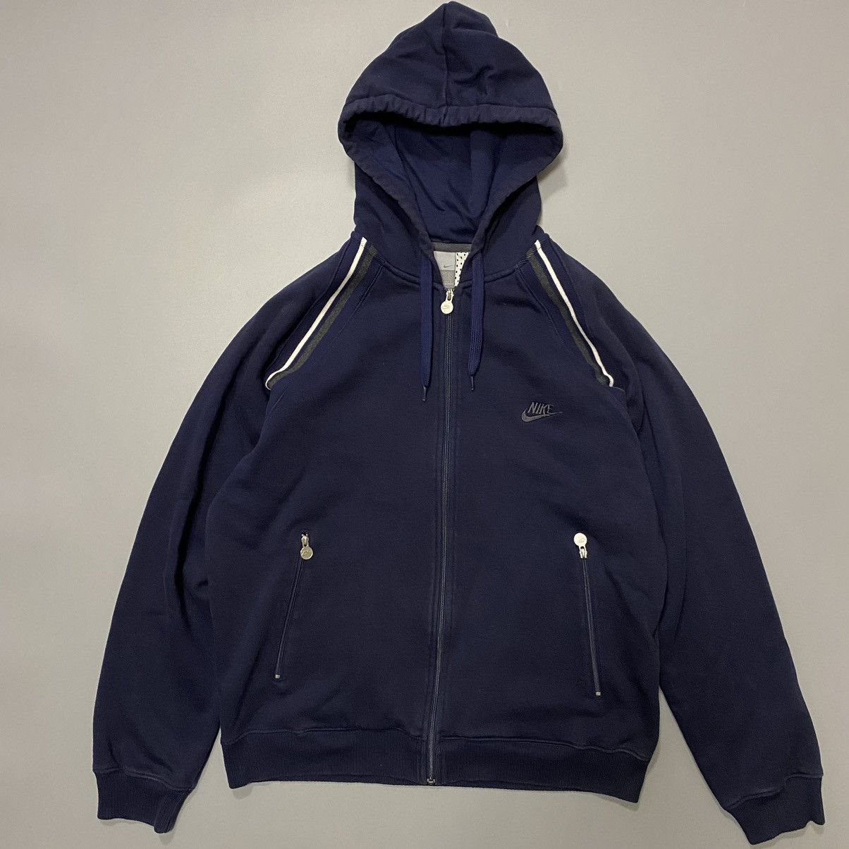 Nike Nike Vintage Full Zip Hoodie Dark Blue Y2K Style Mens Size L Size US L / EU 52-54 / 3 - 1 Thumbnail