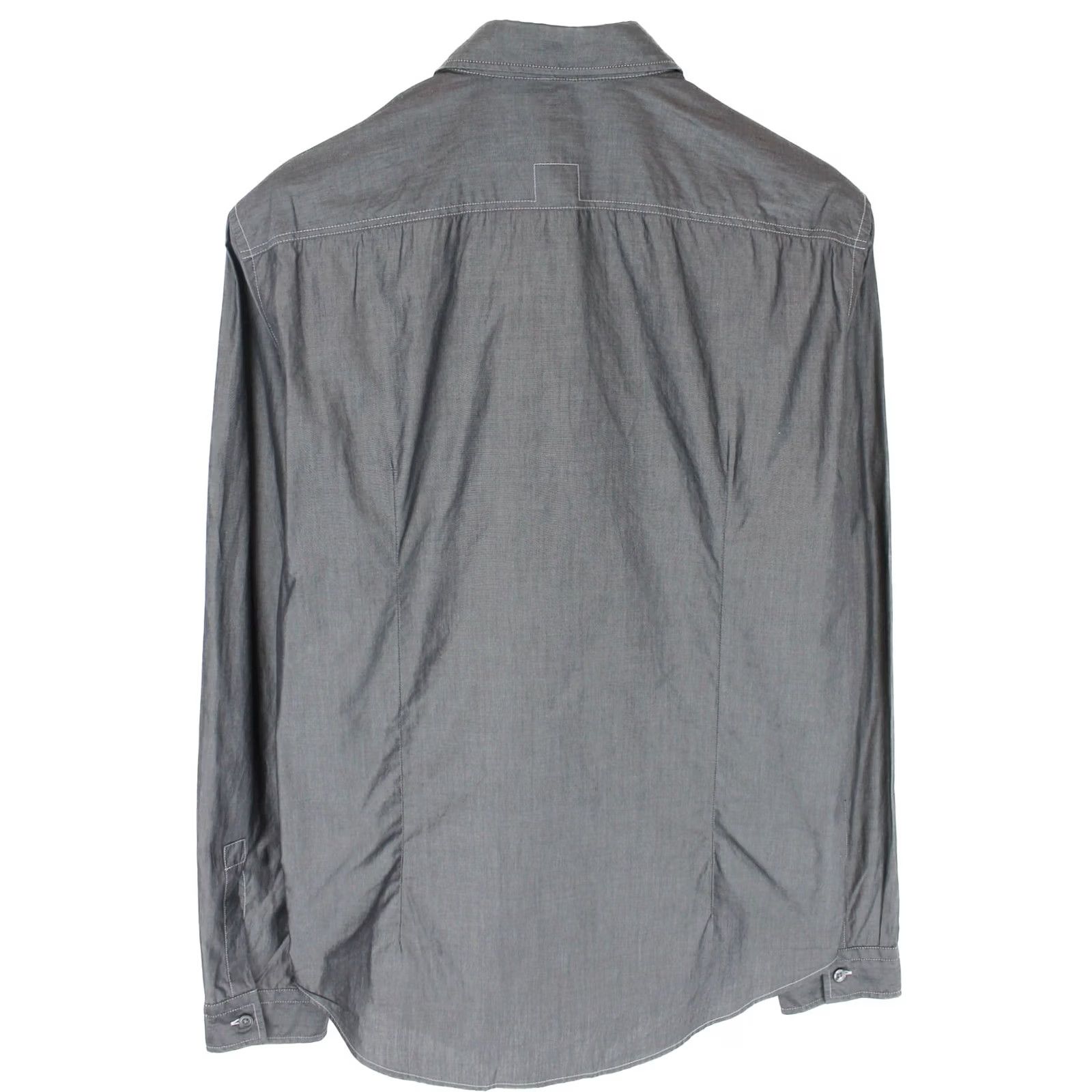 Hugo Boss Hugo Boss Shirt Mel Slim Fit Button Up Spread Collar Grey Men's MEDIUM Size 40R - 2 Thumbnail