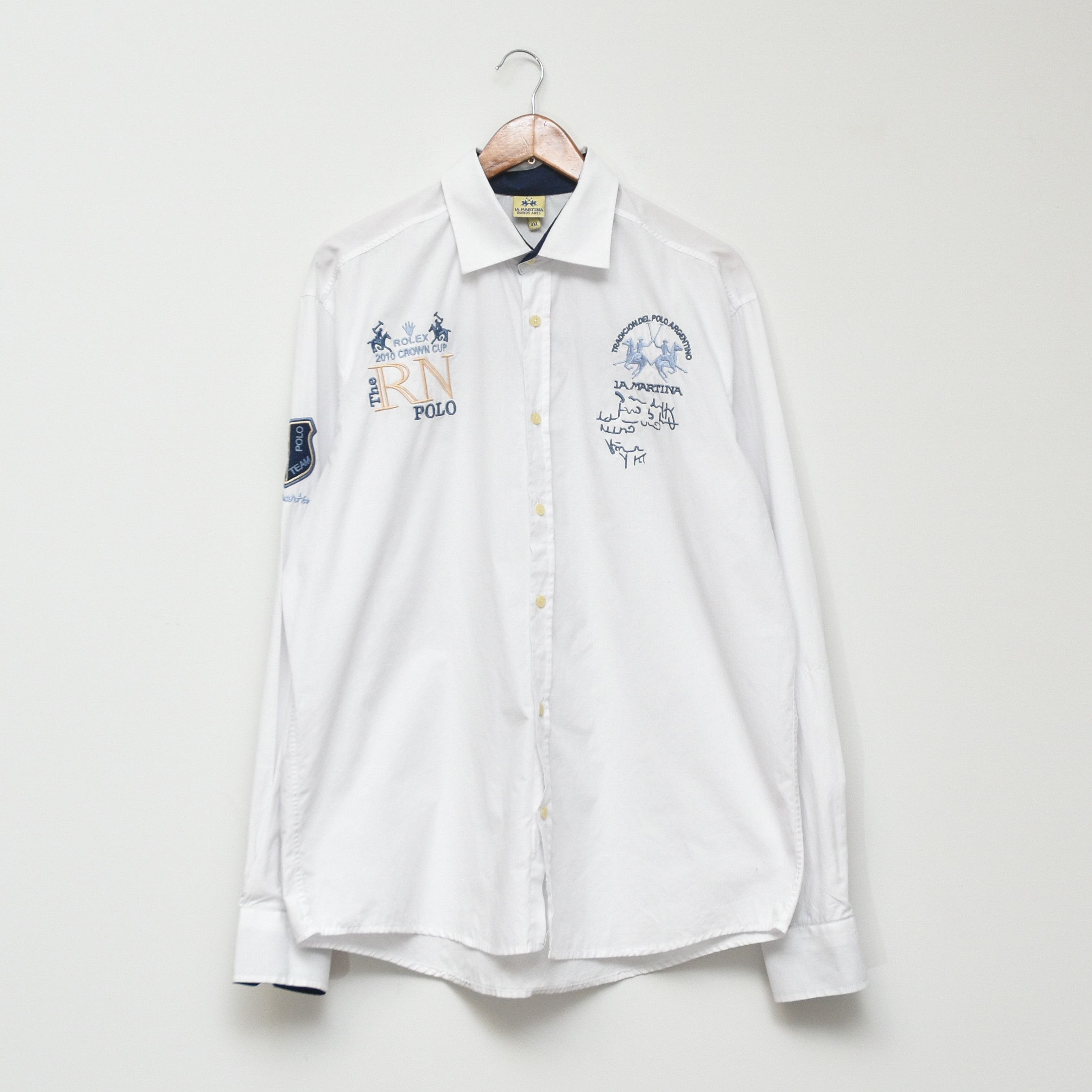 La Martina La Martina Rolex Crown Cup 2010 Polo Shirt White 4XL Size US XXL / EU 58 / 5 - 1 Thumbnail
