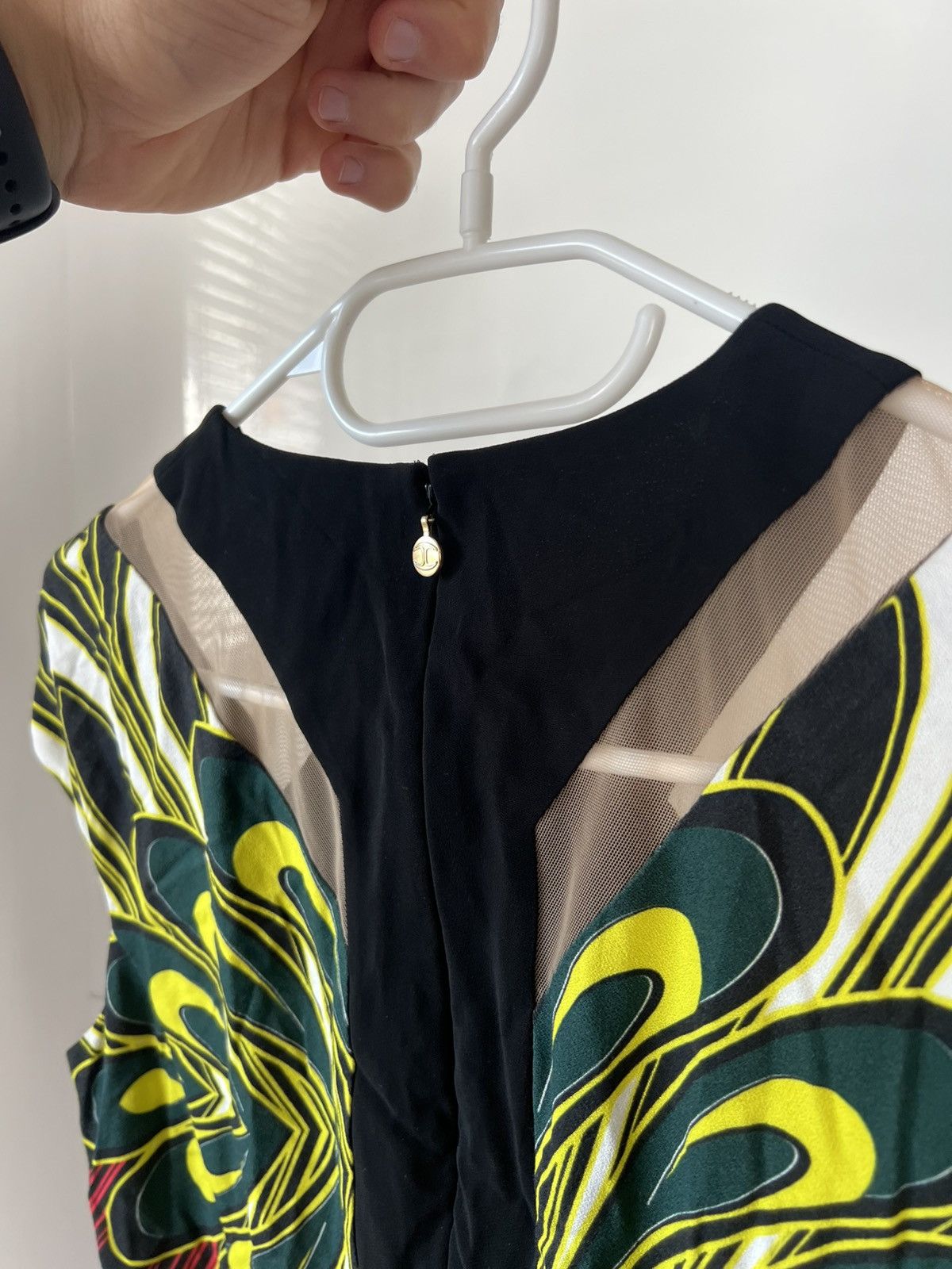Designer ‼️JUST CAVALLI OPTICAL PRINTED KNEE LENGTH PENCIL DRESS Y2K‼️ Size M / US 6-8 / IT 42-44 - 11 Thumbnail