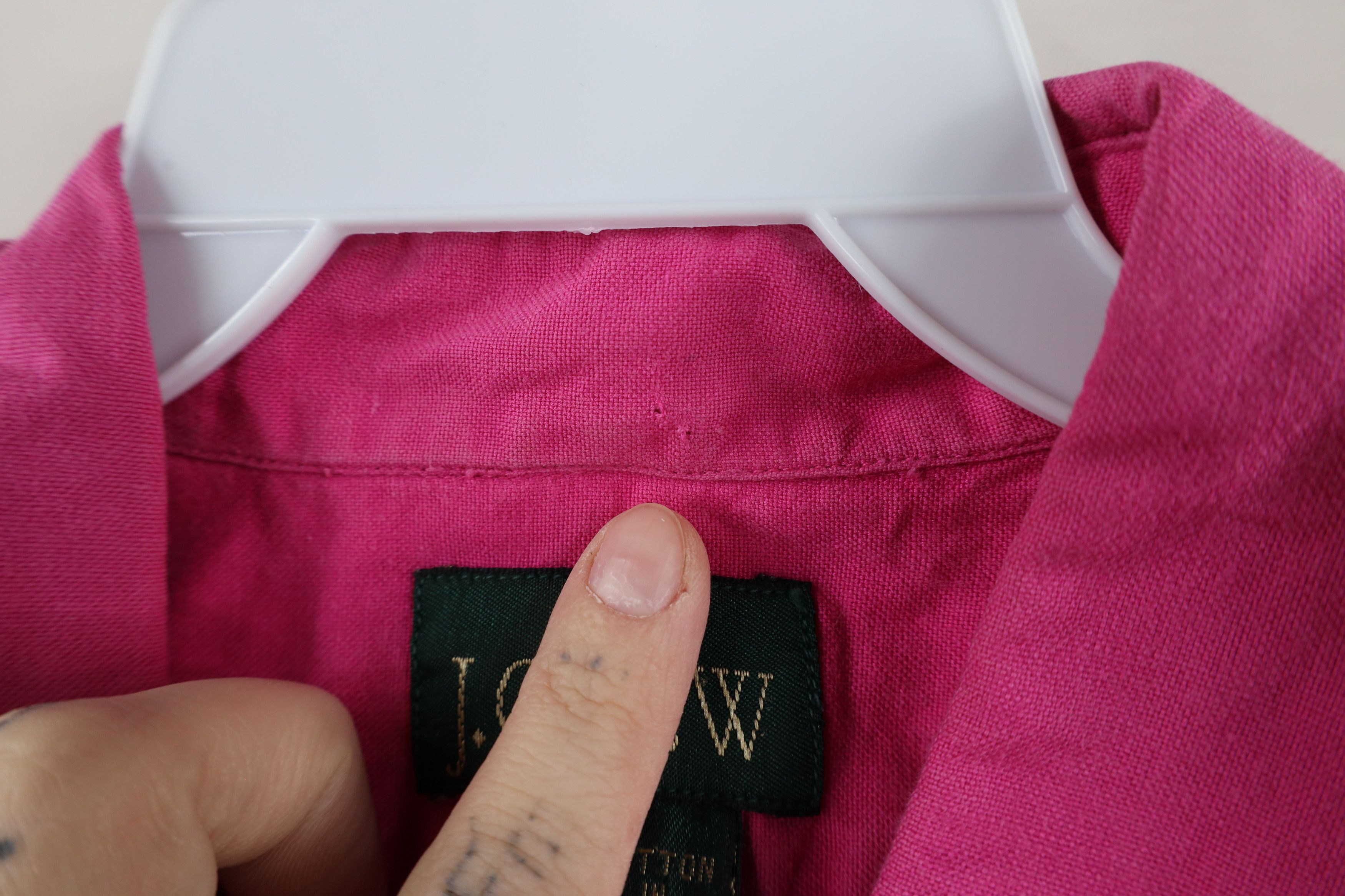 J.Crew × Vintage Vintage 90s J Crew Short Sleeve Button Down Shirt Pink Size US M / EU 48-50 / 2 - 9 Thumbnail