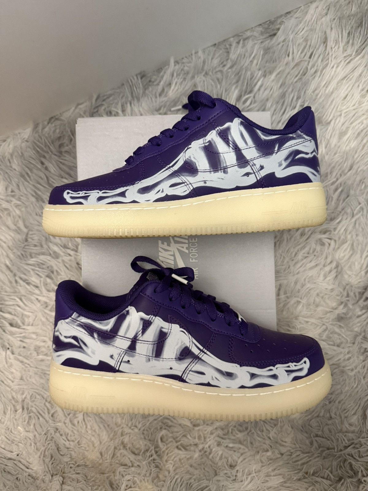 Nike Air Force 1 ‘07 Skeleton QS Purple Skeleton Halloween Size US 6 / EU 39 - 1 Thumbnail