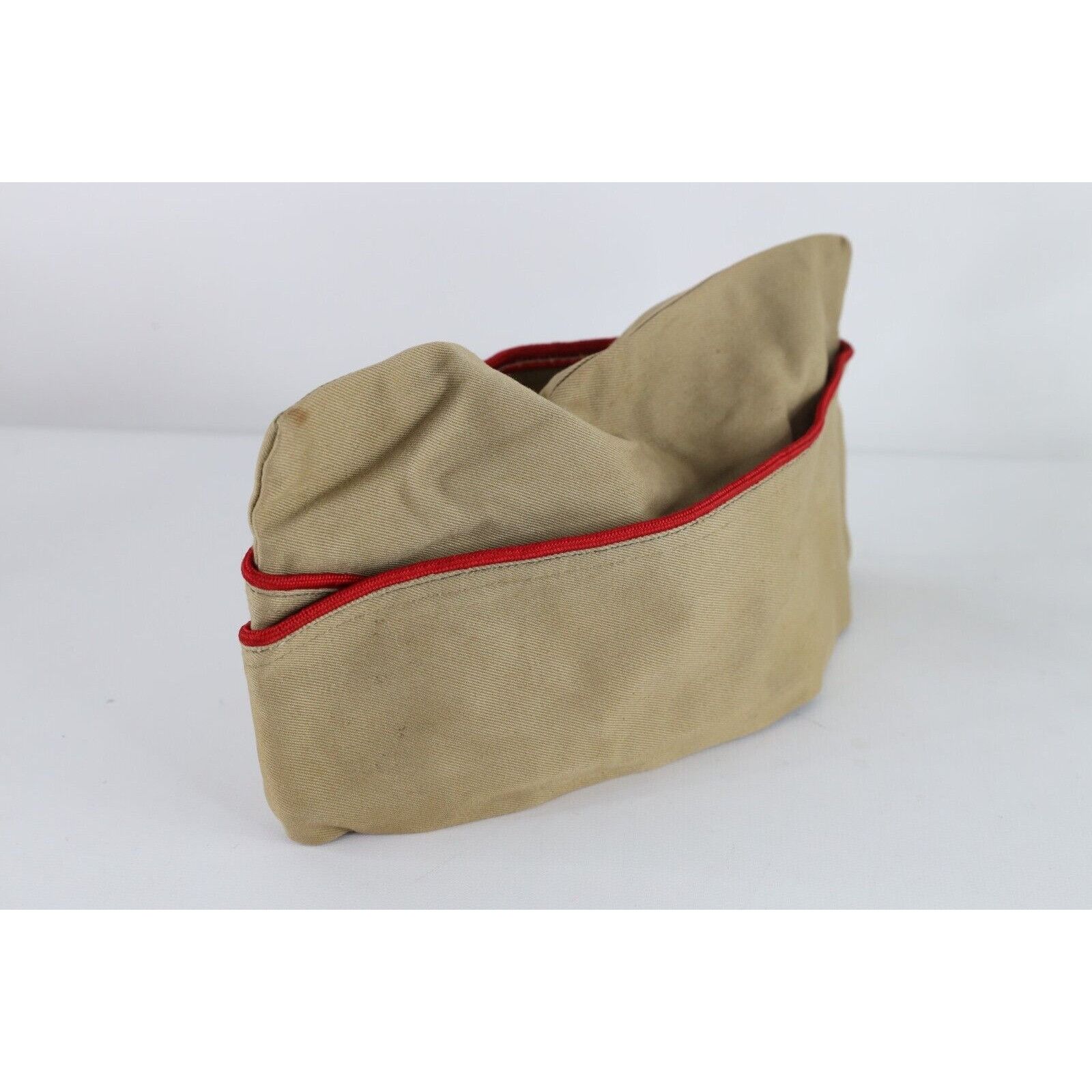 Vintage Vintage 50s 1952 Korean War Khaki M-1950 Garrison Cap Hat Size ONE SIZE - 1 Thumbnail