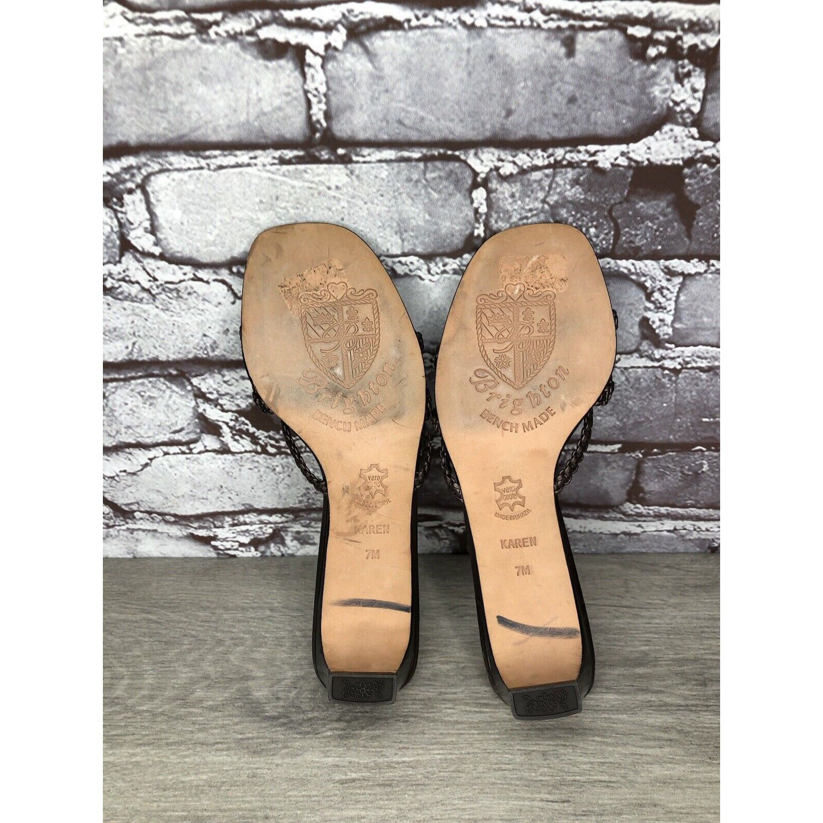 Brighton Brighton Karen Brown Copper Woven Leather Slide Heel Sandals Size US 7 / IT 37 - 13 Thumbnail