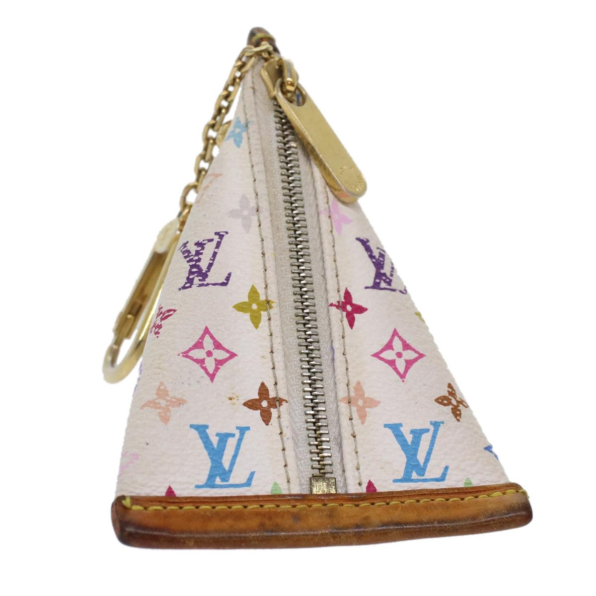 LOUIS VUITTON Multicolor Pochette Cles Coin Purse White M92655 LV