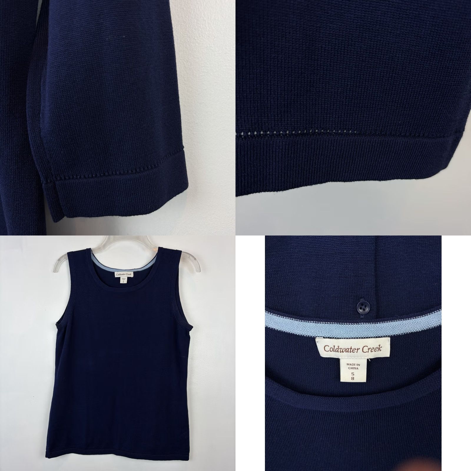 Coldwater Creek VINTAGE Coldwater Creek Silk Cotton 2 Pc Cardigan Sweater Twin Set Women Small Navy Blue Cardigan Sweater Womens Socks? Size S / US 4 / IT 40 - 8 Thumbnail
