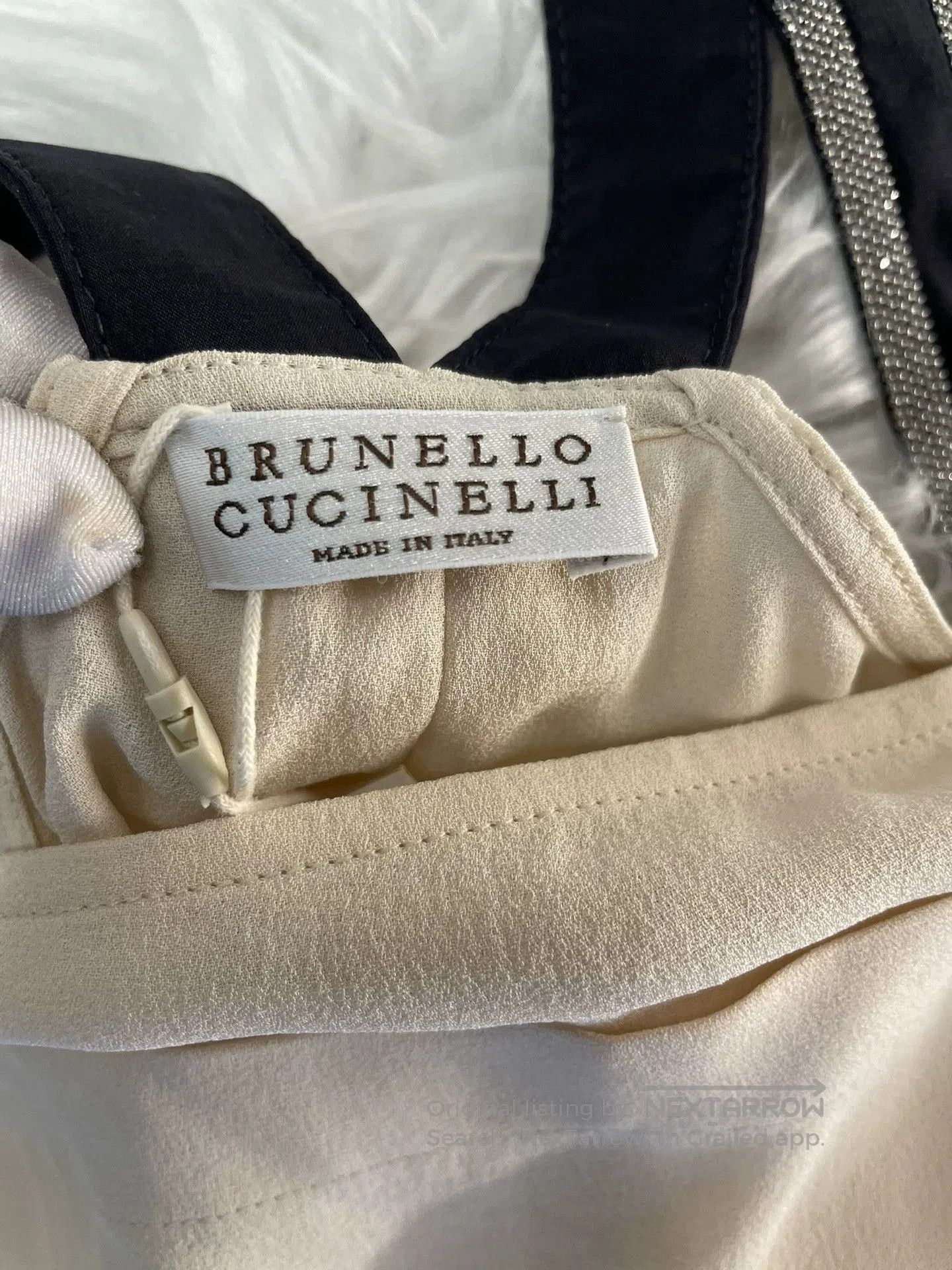Brunello Cucinelli Brunello Cucinelli Beige Beaded Silk Camisole. Size US M / EU 48-50 / 2 - 3 Thumbnail