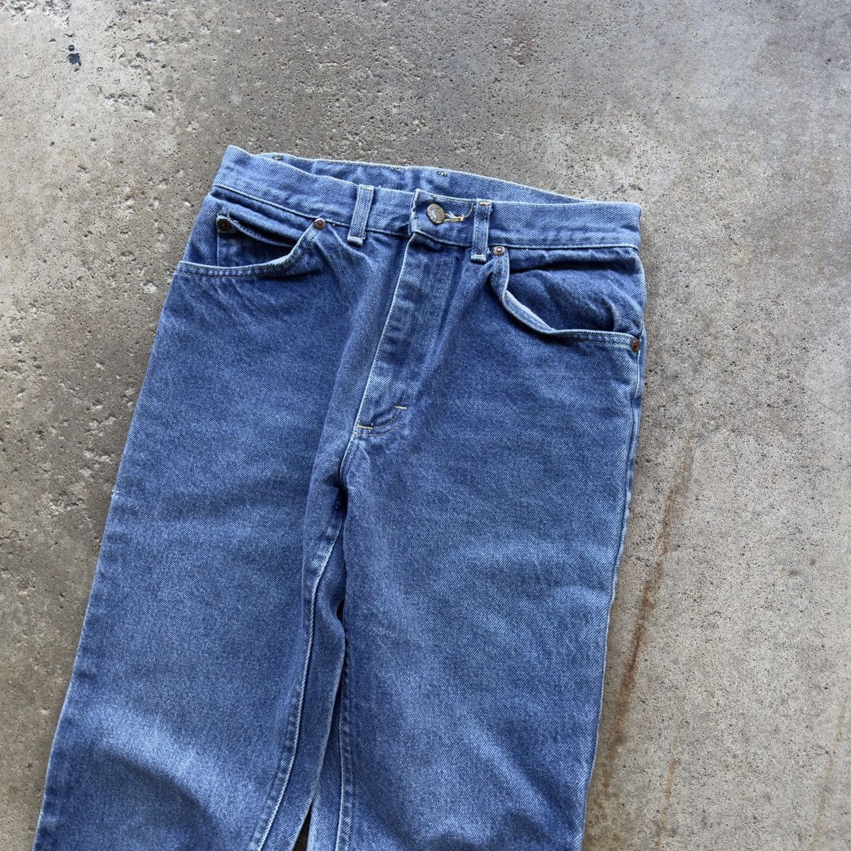 Vintage 80s Faded Lee Riders Dark Wash Jeans Western ERD Grunge Size US 27 - 10 Thumbnail
