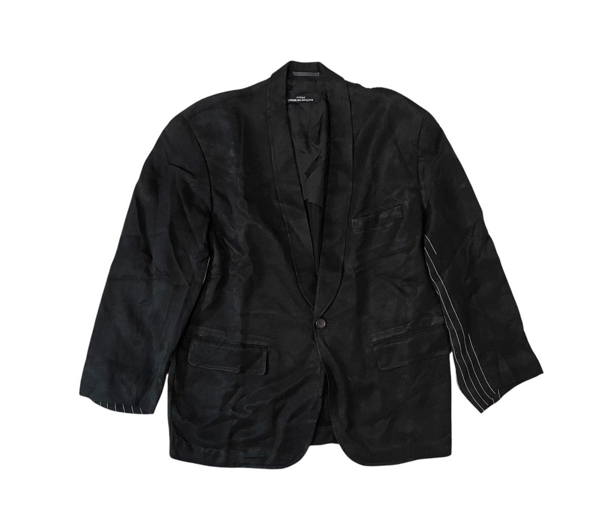 Comme des Garcons Vintage tricot cdg flowy rayon black blazer Size US L / EU 52-54 / 3 - 1 Thumbnail