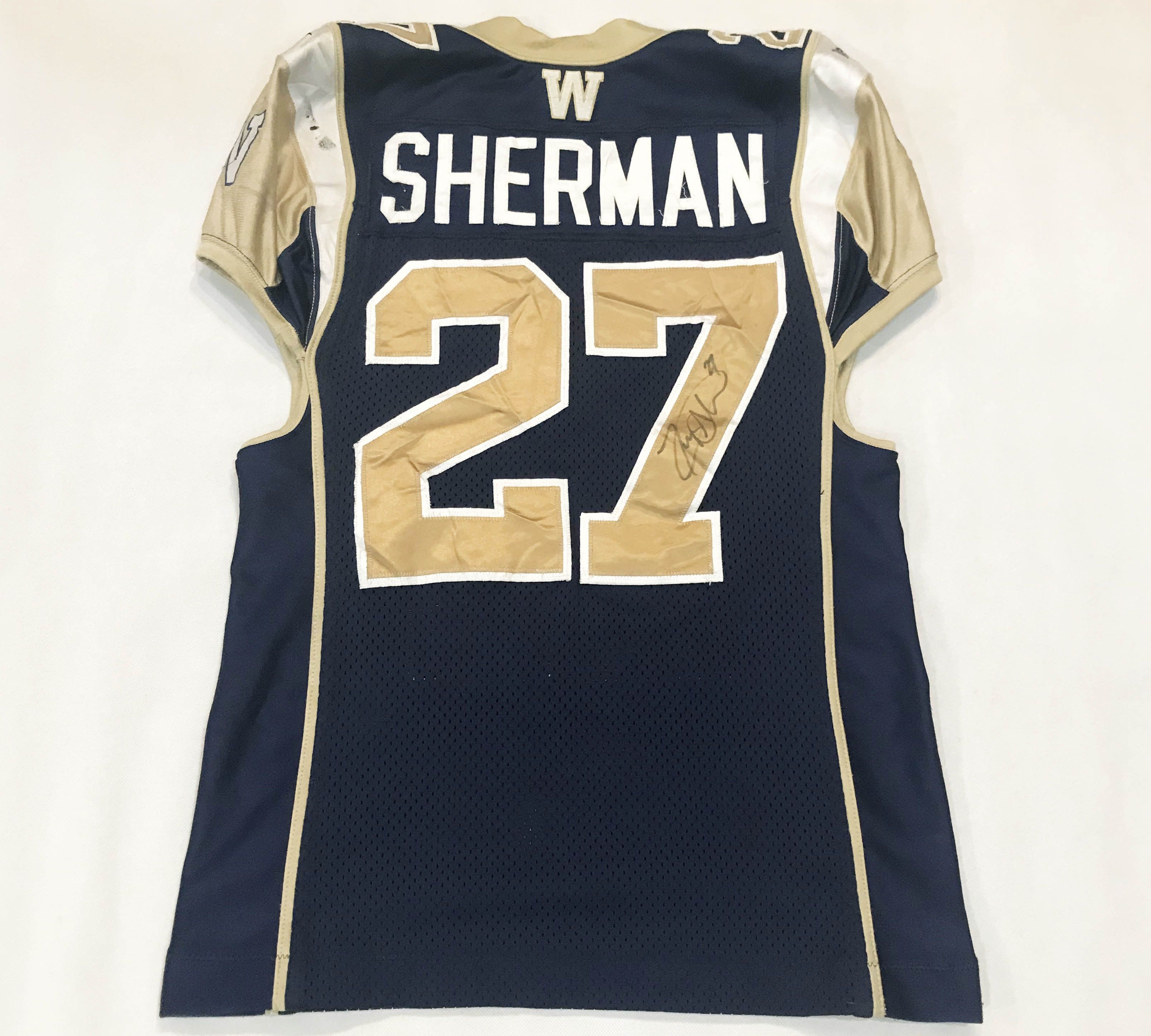 Reebok Reebok 2013 CFL Winnipeg Blue Bombers SHERMAN #27 Jersey Size US M / EU 48-50 / 2 - 4 Thumbnail