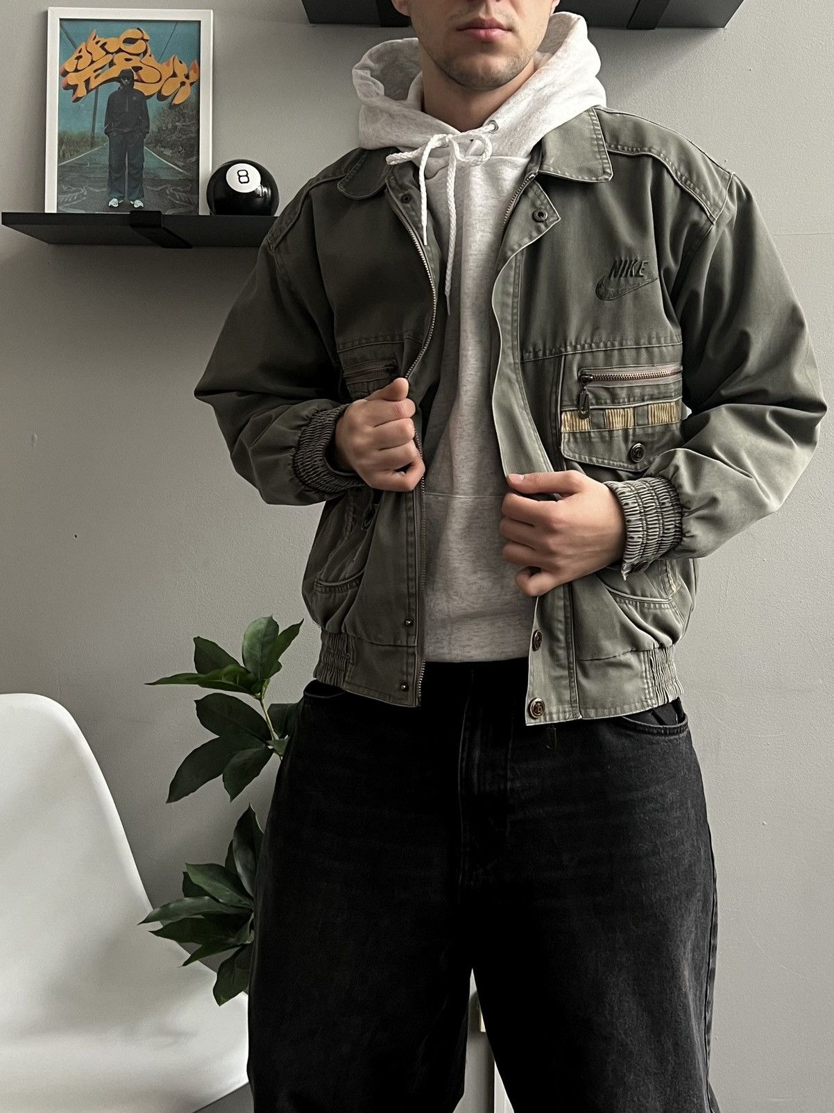 Nike × Vintage Vintage rare bomber faded jacket Nike Size US M / EU 48-50 / 2 - 2 Thumbnail