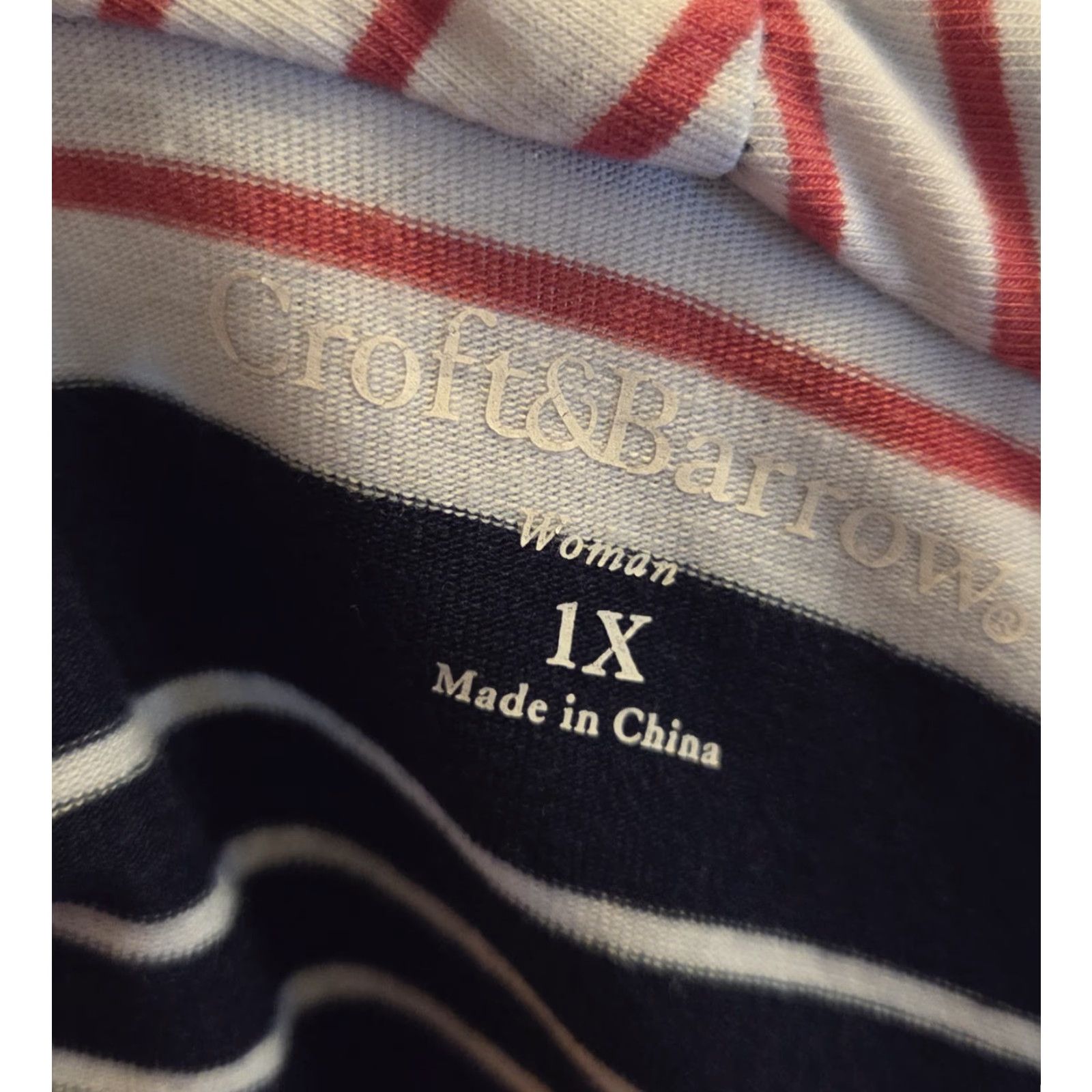Croft & Barrow Croft & Barrow Layered Look Top Stripe Open Front Cardigan 1X Women Multicolor Casual 3/4 Sleeve Open Front Blouse Cardigan Layered Look 1X Womens Size XL / US 12-14 / IT 48-50 - 4 Thumbnail