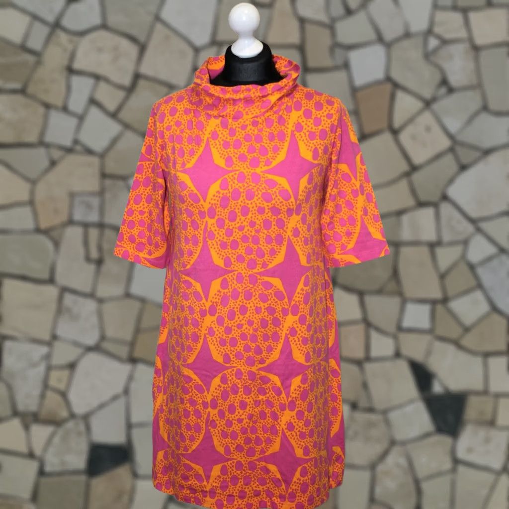 Marimekko Marimekko Dress Womens Rollneck Size S Orange Knee Length A-Line Size S / US 4 / IT 40 - 1 Thumbnail