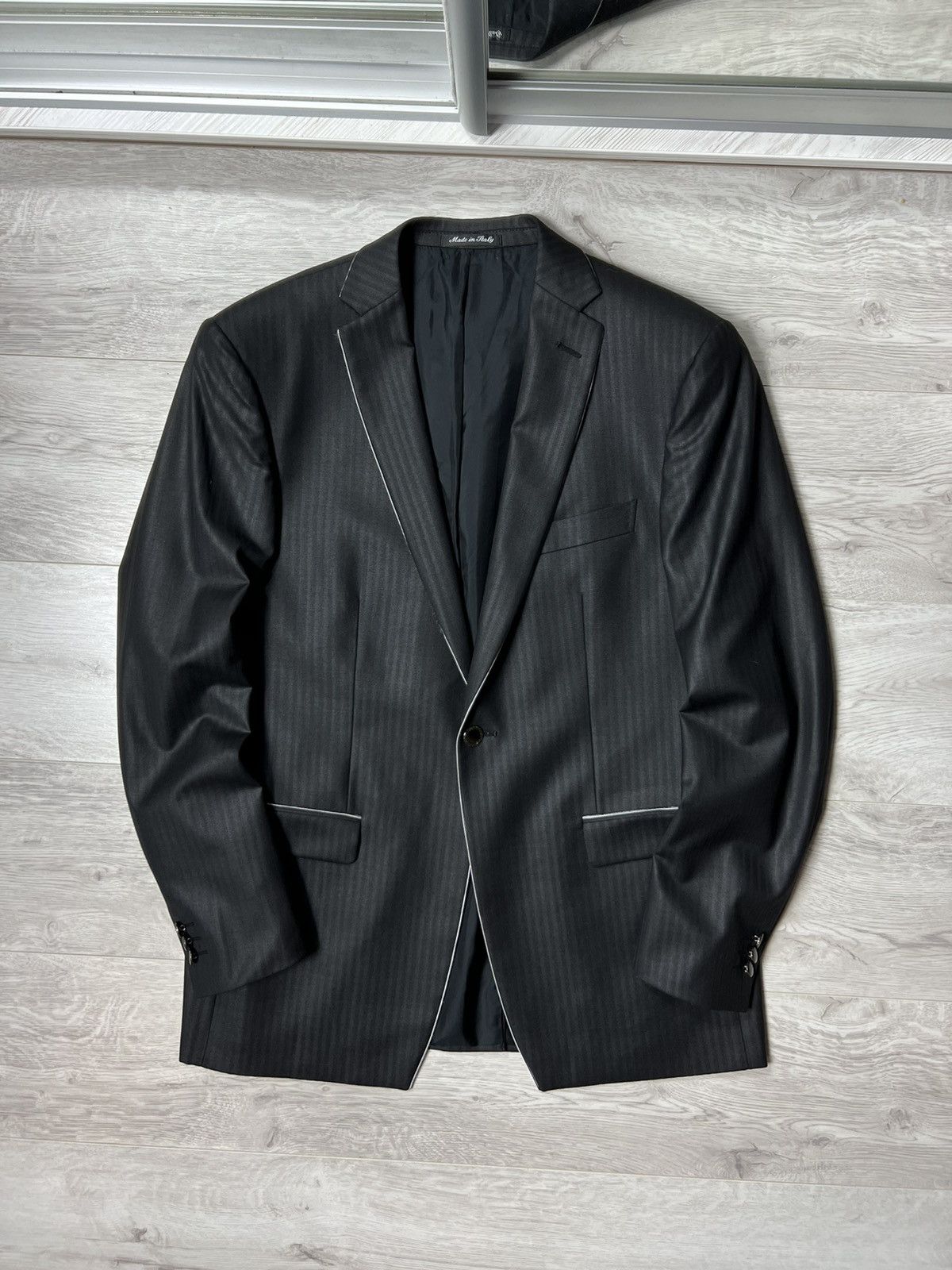 Pal Zileri 2 Pieces PAL ZILERI CERIMONIA Striped Suit One Button Sz 50R Size 40R - 2 Thumbnail