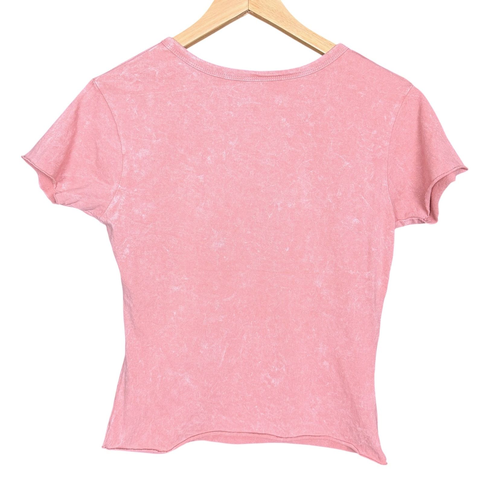 AC/DC AC/DC Pearl Embroidered Women's S Pink V-Neck Logo T-Shirt Size S / US 4 / IT 40 - 2 Thumbnail