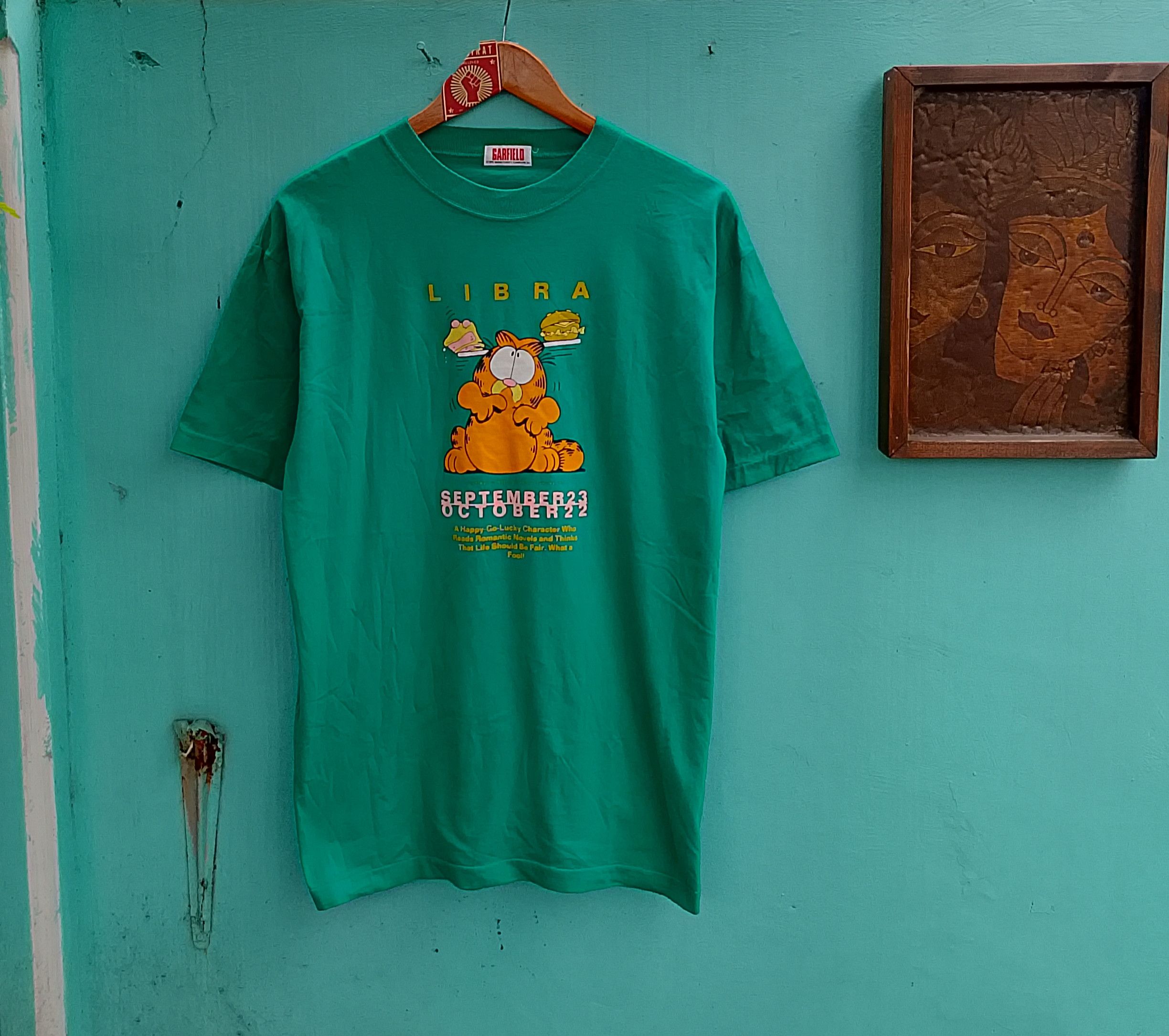 💥 Vintage Garfield Libra Zodiac Edition Cartoon T-shirt