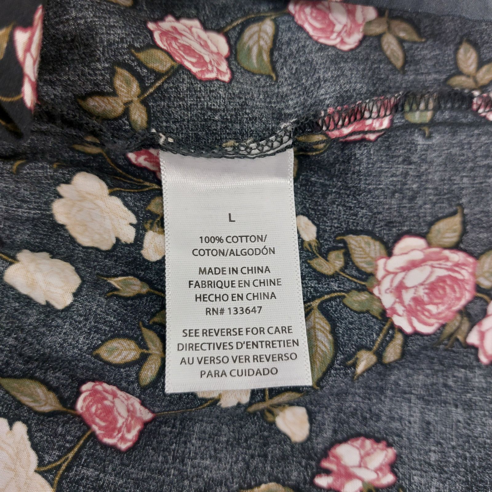Other Celebrity Pink Floral Puff Sleeve Black Top Smocked Size L Size L / US 10 / IT 46 - 4 Thumbnail