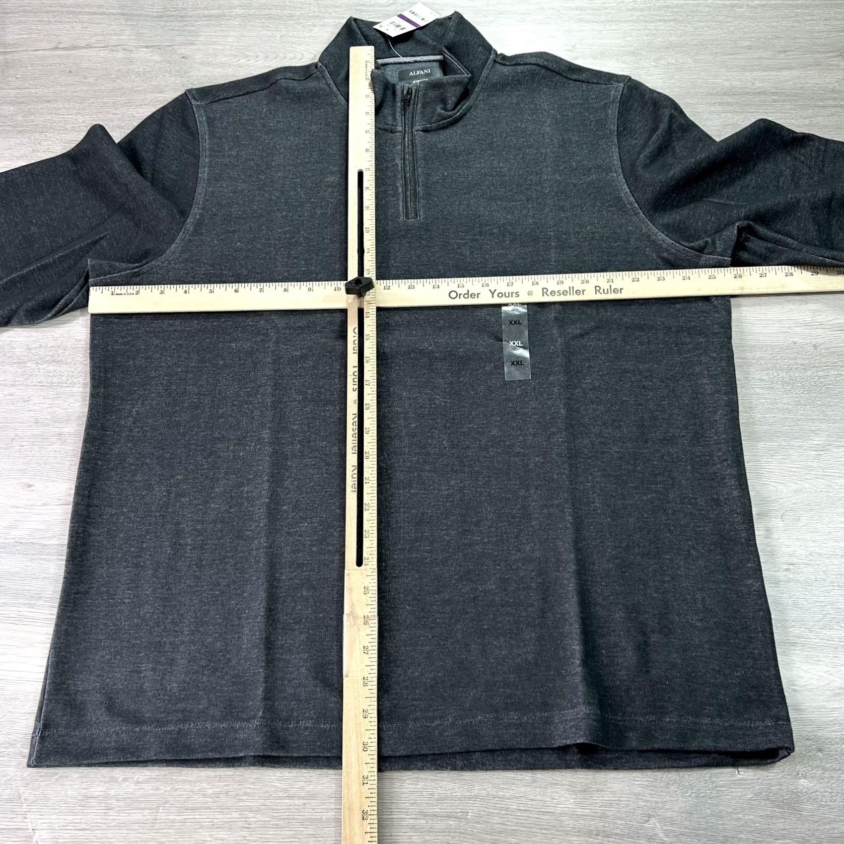 Alfani VINTAGE Alfani Sweater Mens 2XL Gray 1/4 Zip Stretch Mock Pullover Performance Size US XXL / EU 58 / 5 - 6 Thumbnail