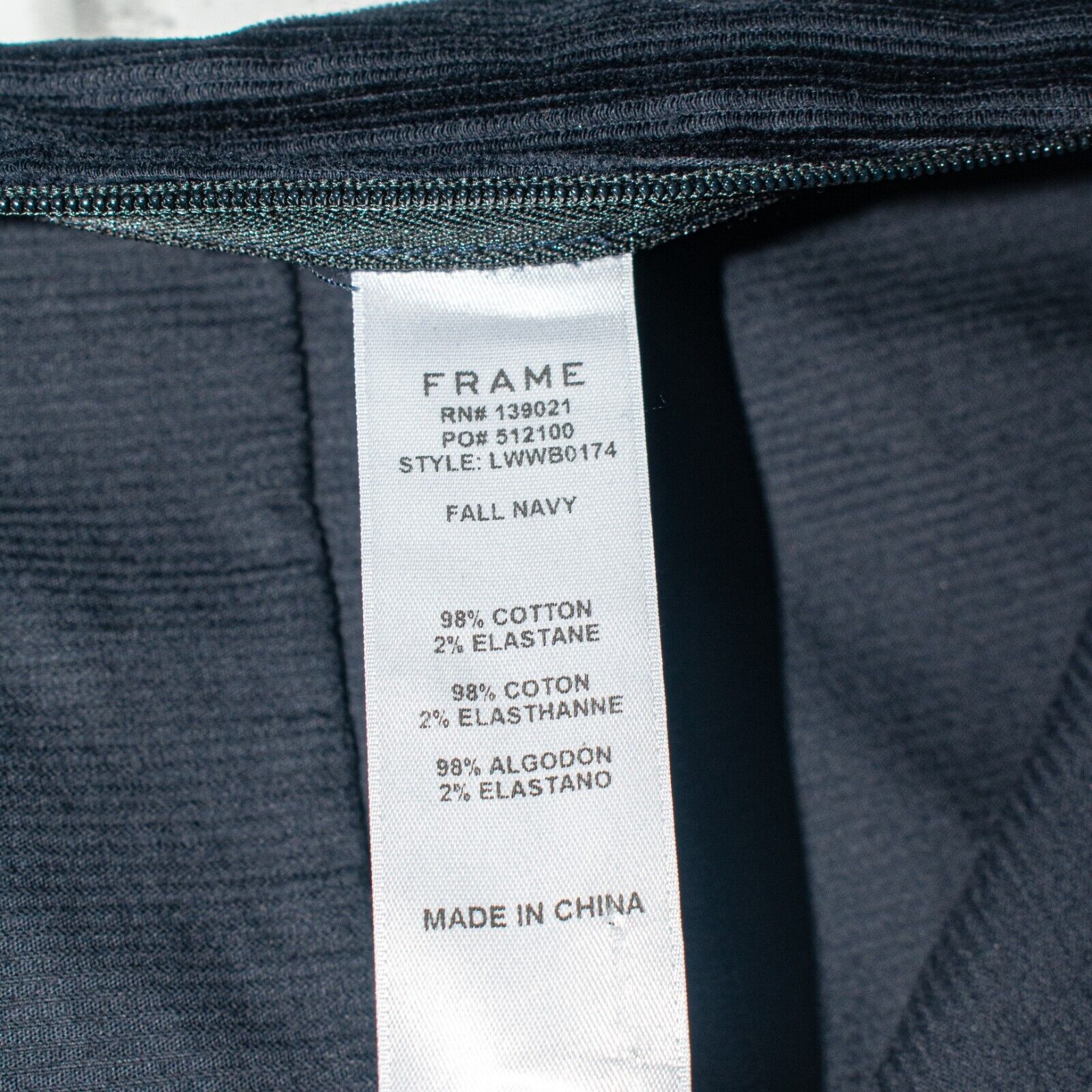 Frame FRAME denim Fine Variegated Slit Pants Fall Navy Cotton Size 26" / US 2 / IT 38 - 7 Thumbnail