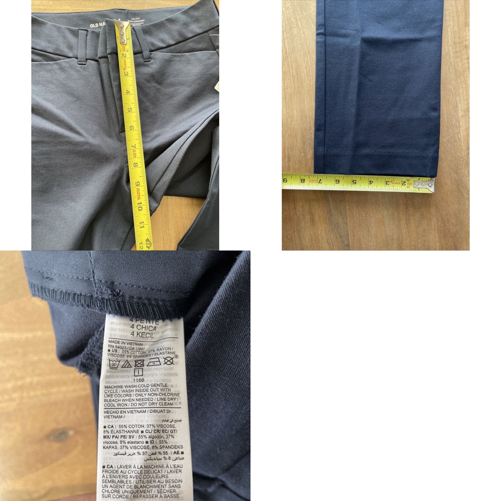 Old Navy Old Navy Pixie Straight High Rise Dress Pants Womens 4 Petite Navy Blue Size 27" / US 4 / IT 40 - 8 Thumbnail