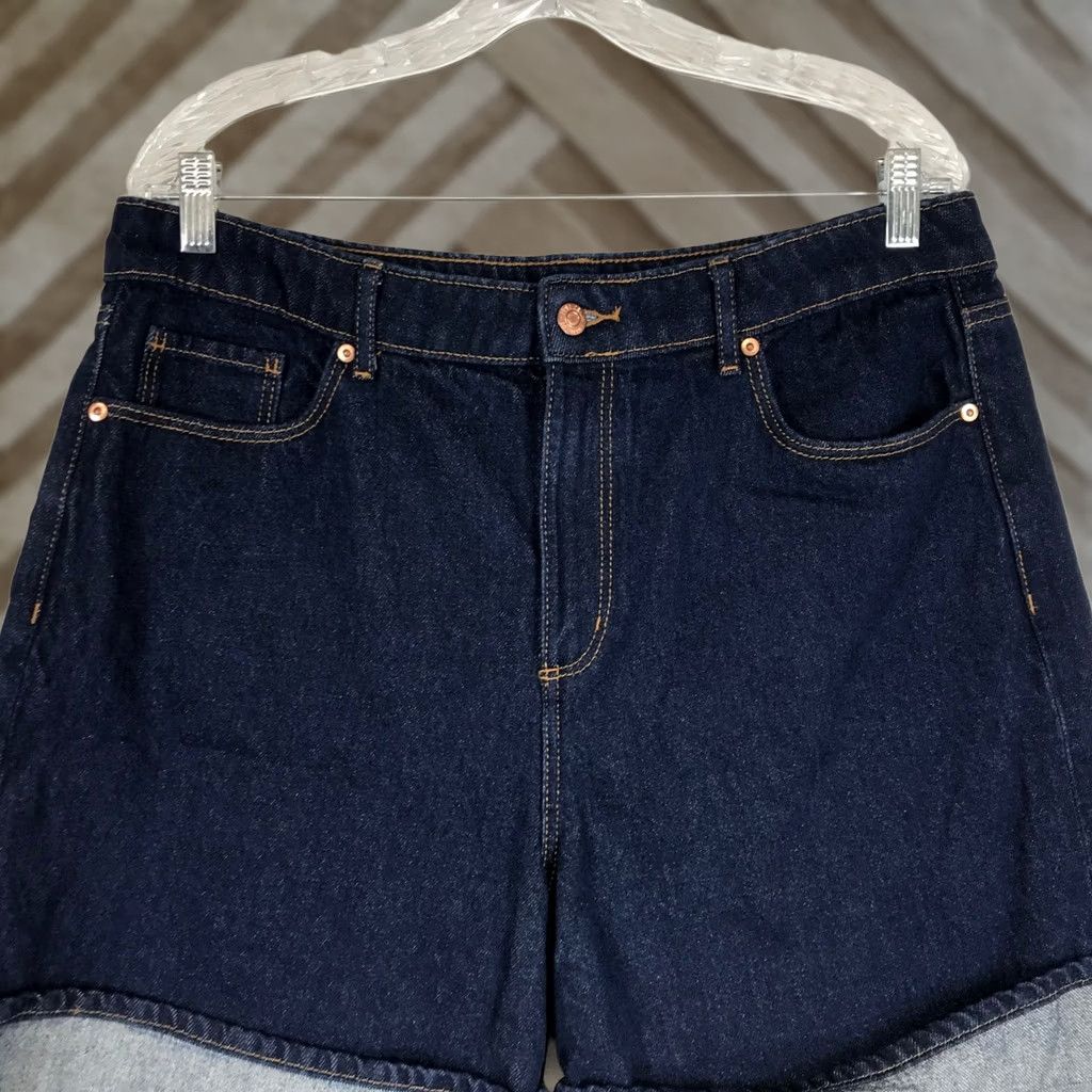 Loft VINTAGE LOFT The Cuff Short Womens 31 12 Dark Wash High Rise Denim Jean Shorts Indigo Size 24" / US 00 / IT 34 - 1 Thumbnail