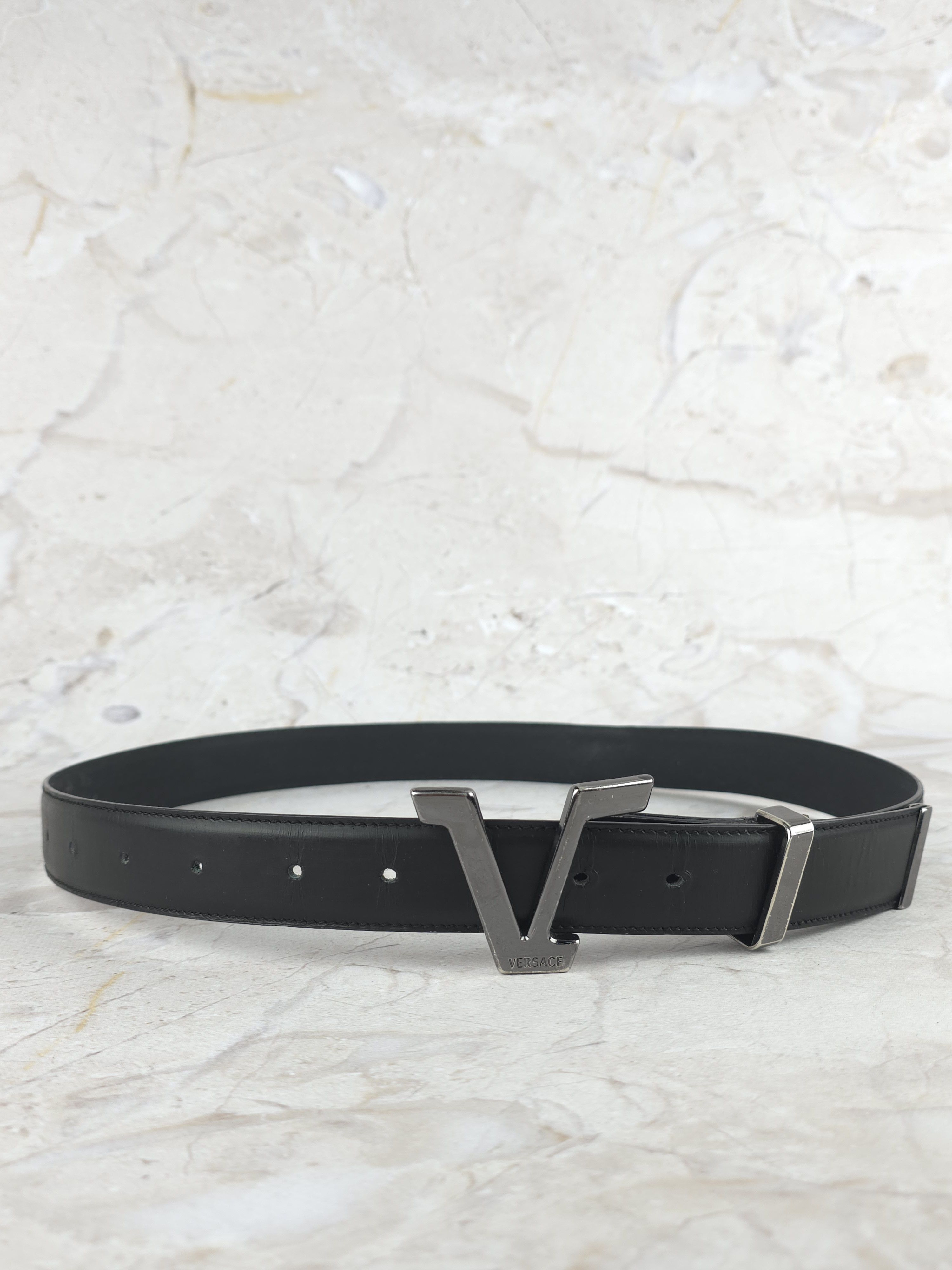 Versace Vintage Gianni Versace "V" Logo Belt Archival 90s VS2 Line Size 36 - 1 Thumbnail