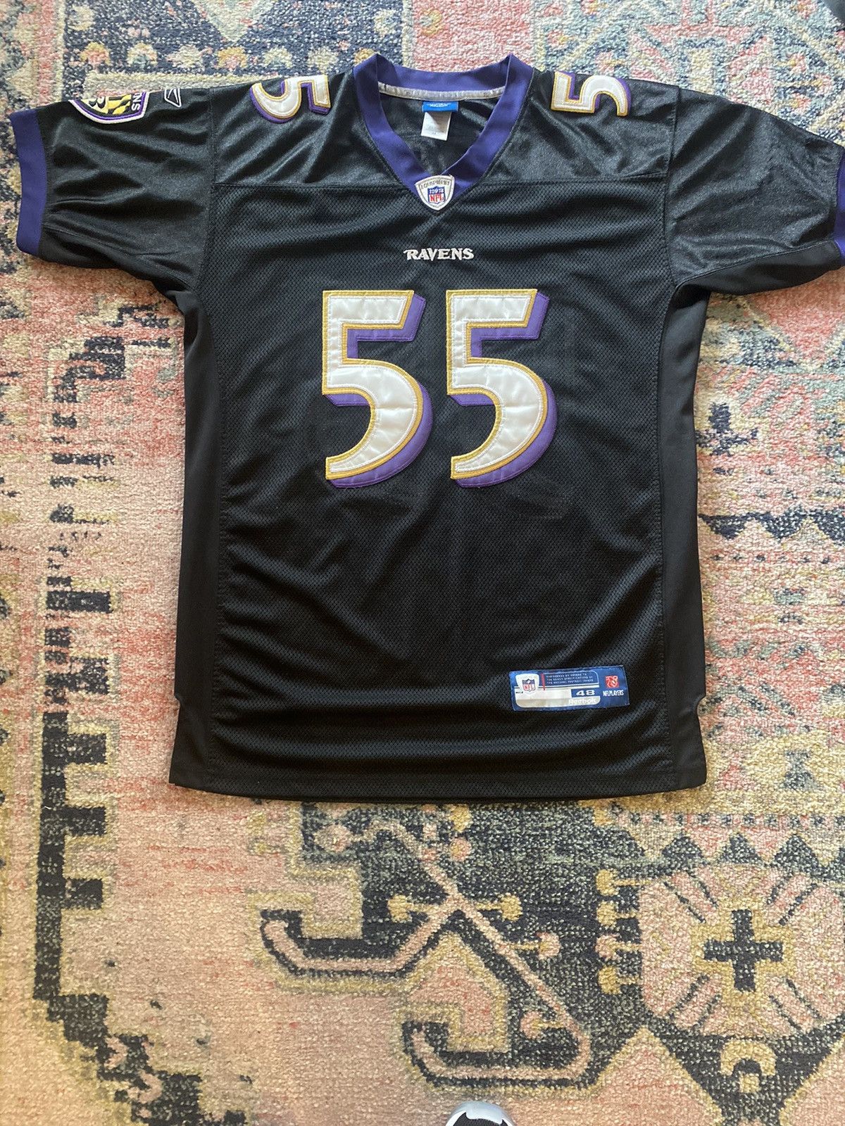 image of Nfl x Reebok Vintage Baltimore Ravens Terrell Suggs Authentic Jersey in Black, Men's (Size XL)